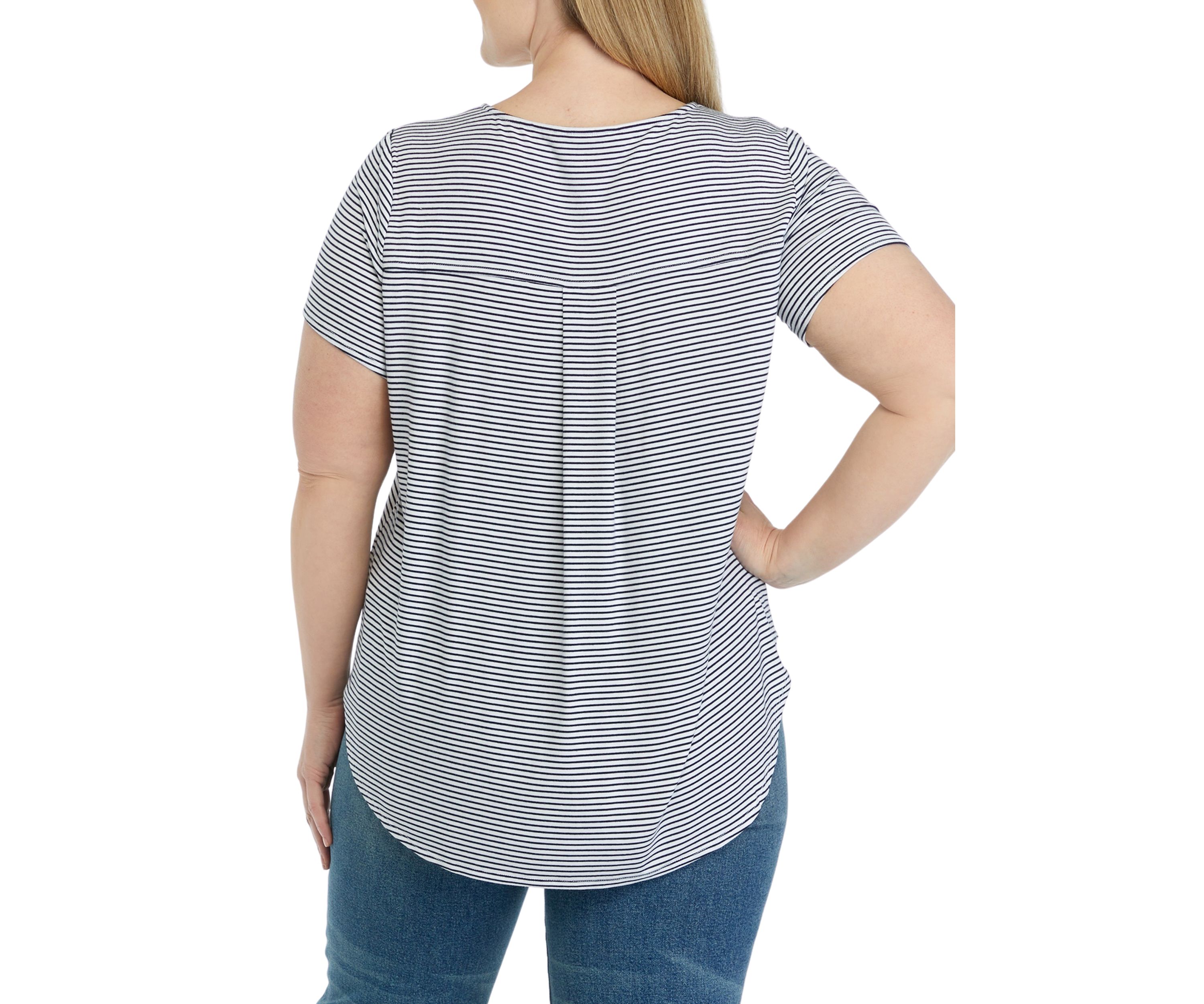 Womens Short Sleeve Crew Neck Hi Low Shirt