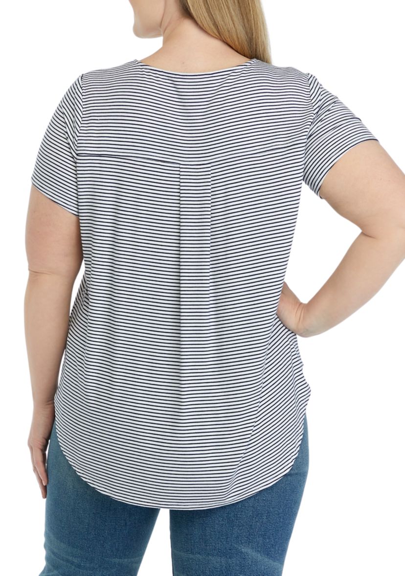 Womens Short Sleeve Crew Neck Hi Low Shirt