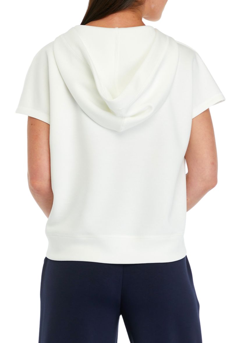 Womens Short Sleeve Scuba Hoodie