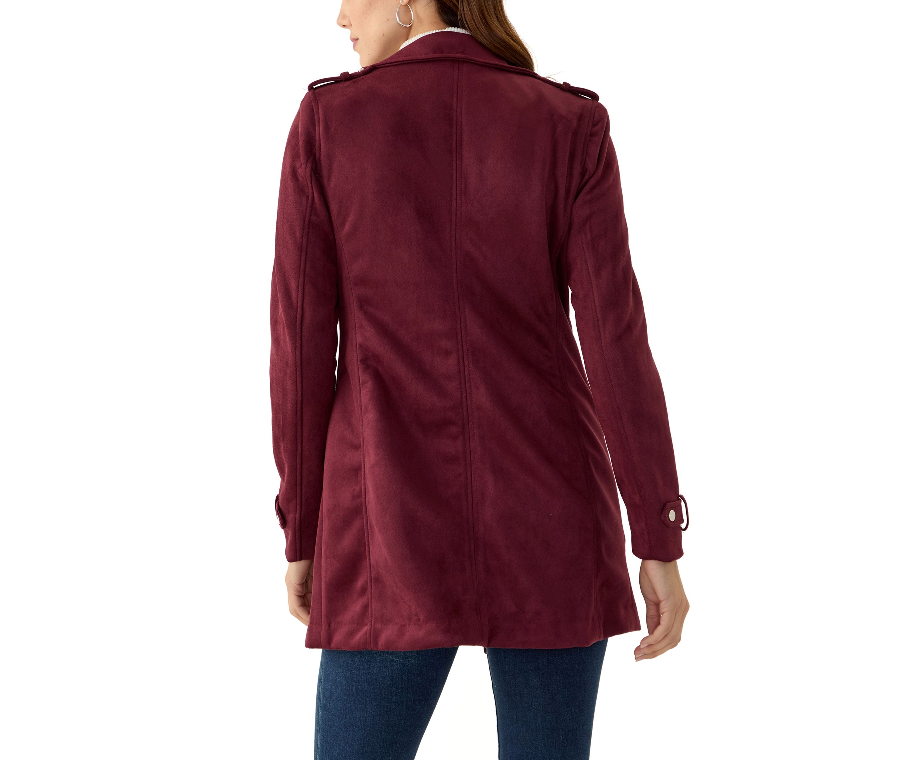 Womens Long Suede Moto Jacket