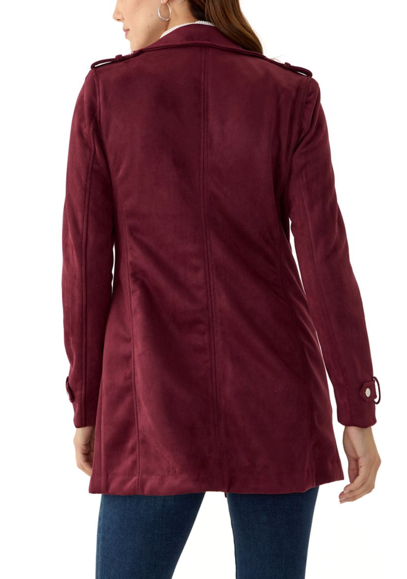 Womens Long Suede Moto Jacket