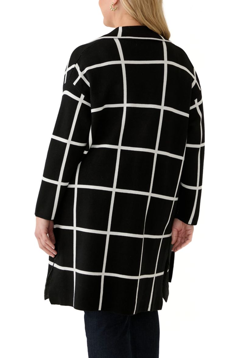 Plus Size Notch Collar Coatigan