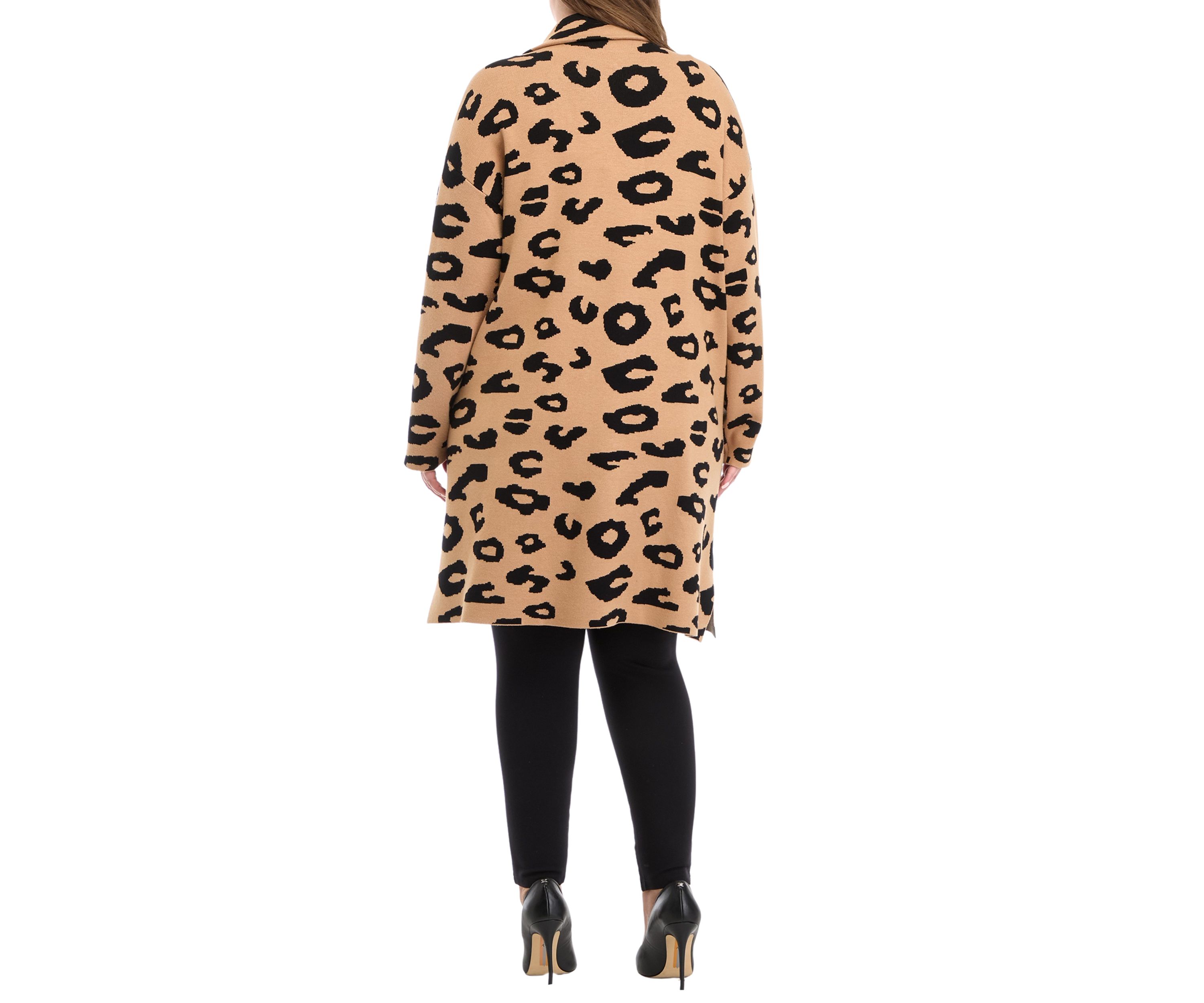 Plus Size Notch Collar Coatigan 