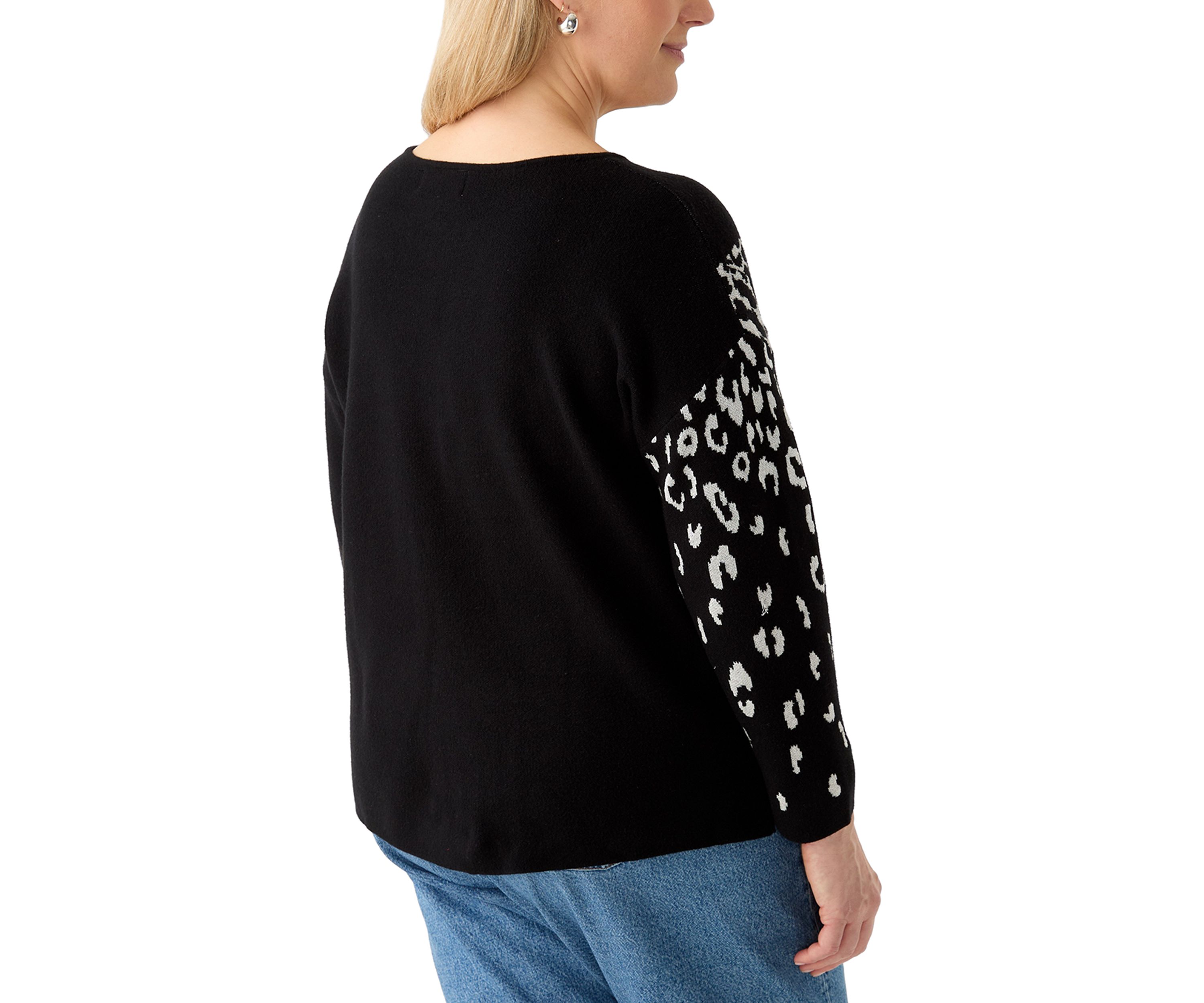 Plus Size Jacquard Graphic Sweater