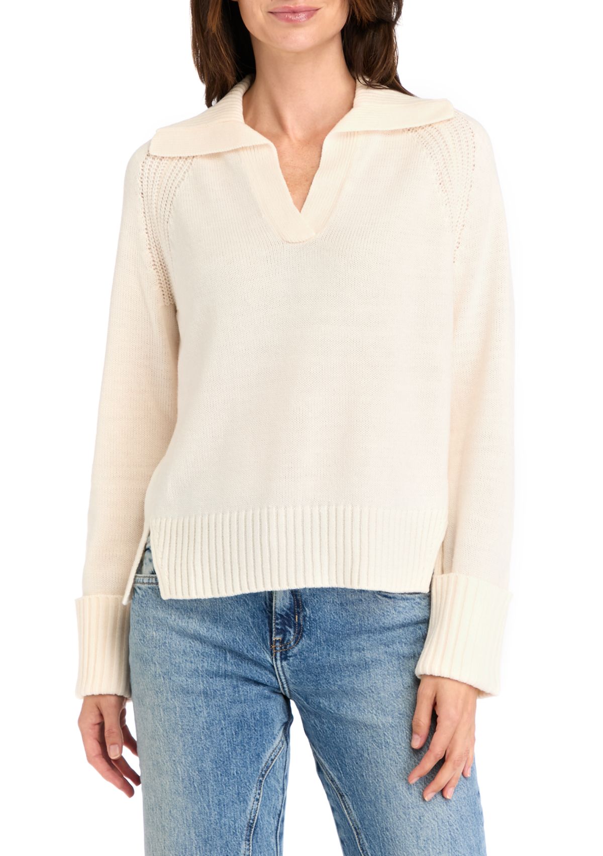 Womens Johnny Collar Sweater 
