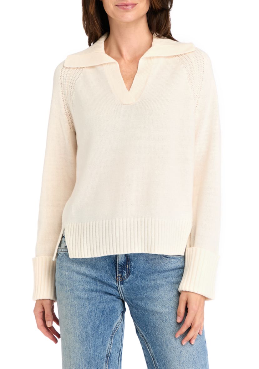Womens Johnny Collar Sweater 