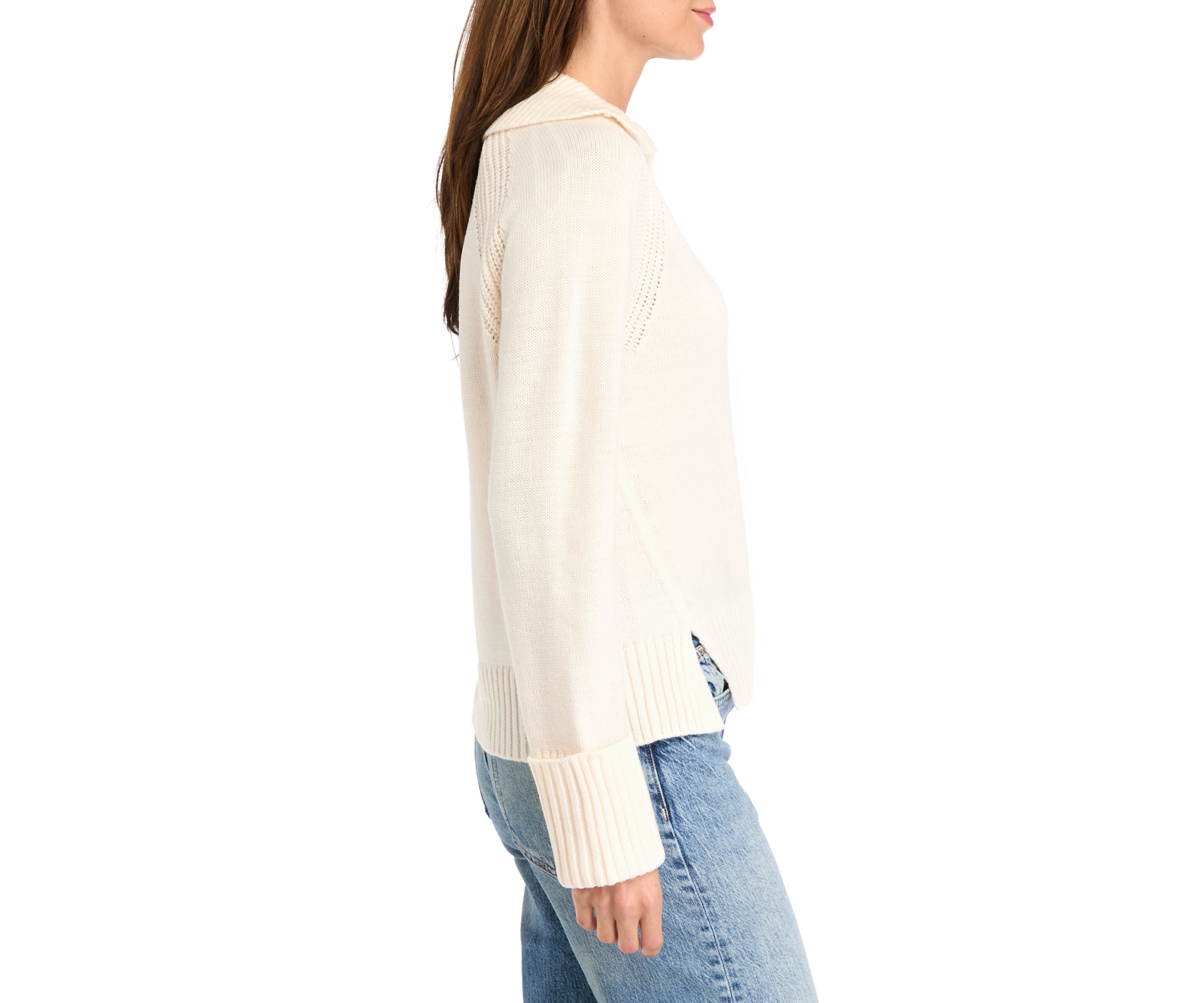 Womens Johnny Collar Sweater 