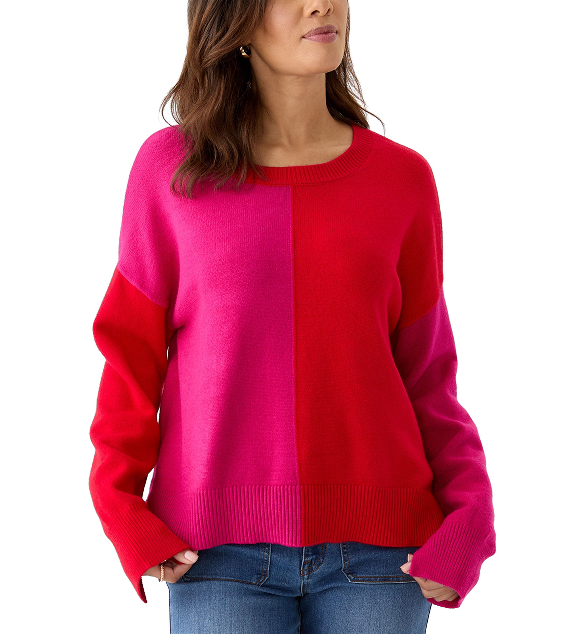 Womens Color Block Sweater 