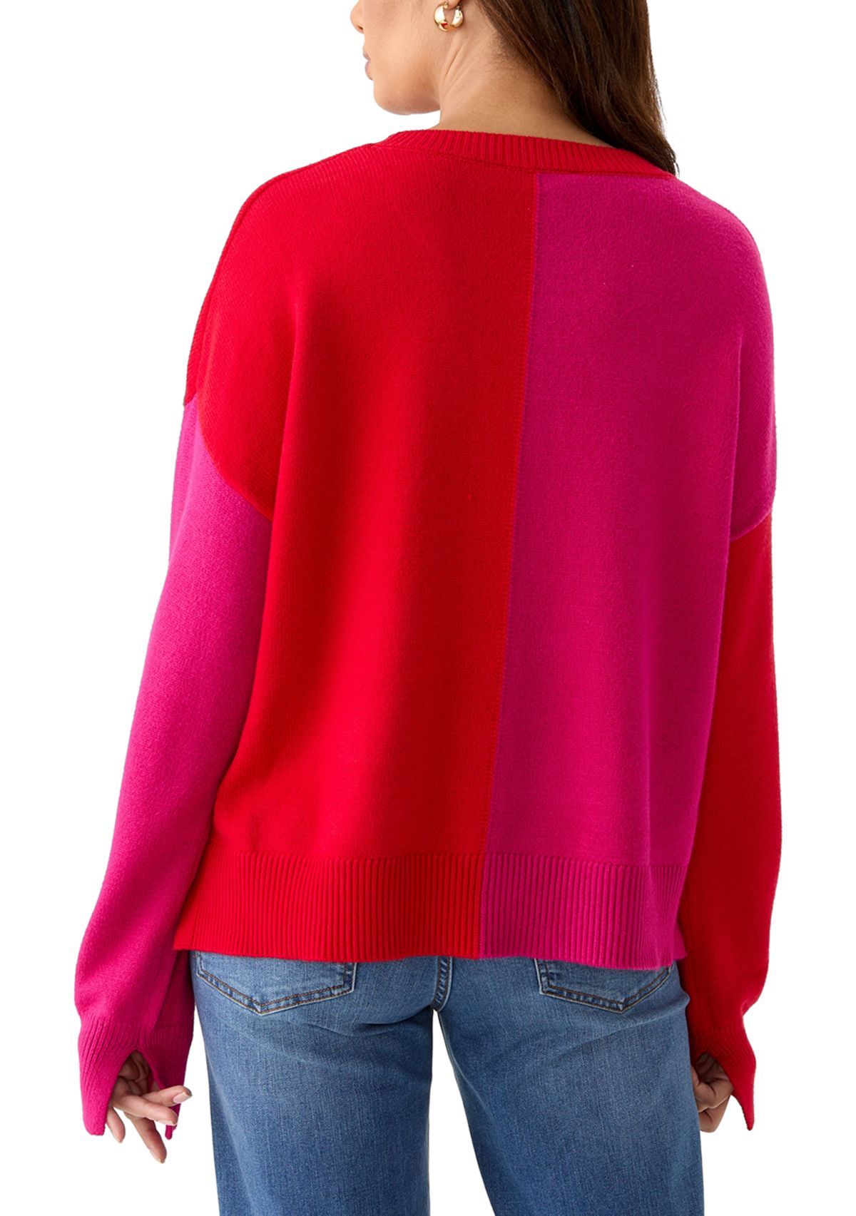 Womens Color Block Sweater 