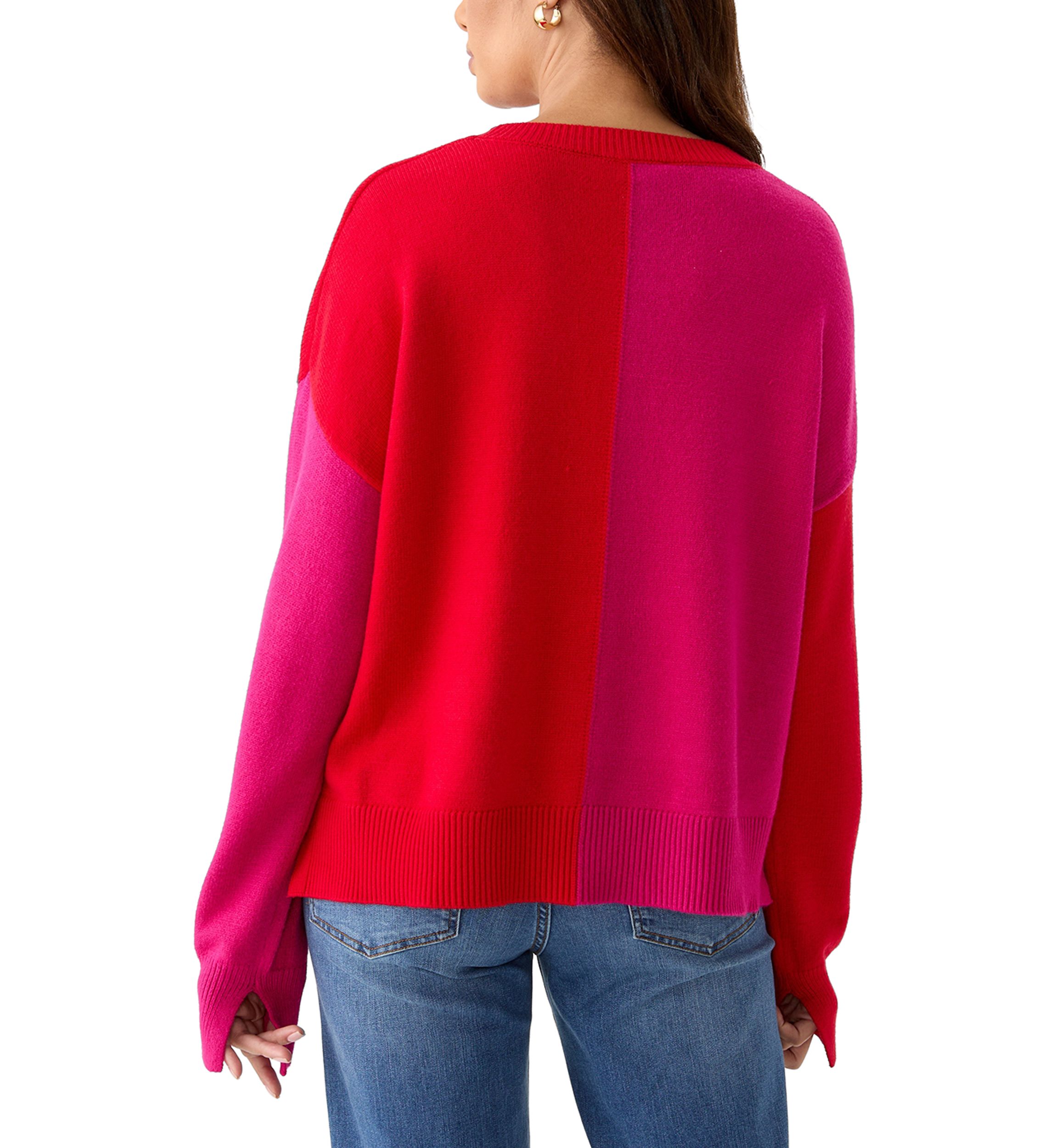 Womens Color Block Sweater 