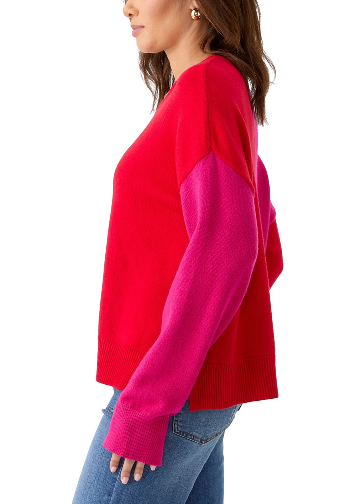 Womens Color Block Sweater 
