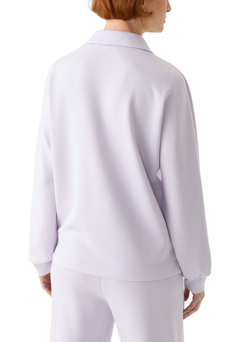Womens Long Dolman Sleeve Split Neck Polo Collar Top