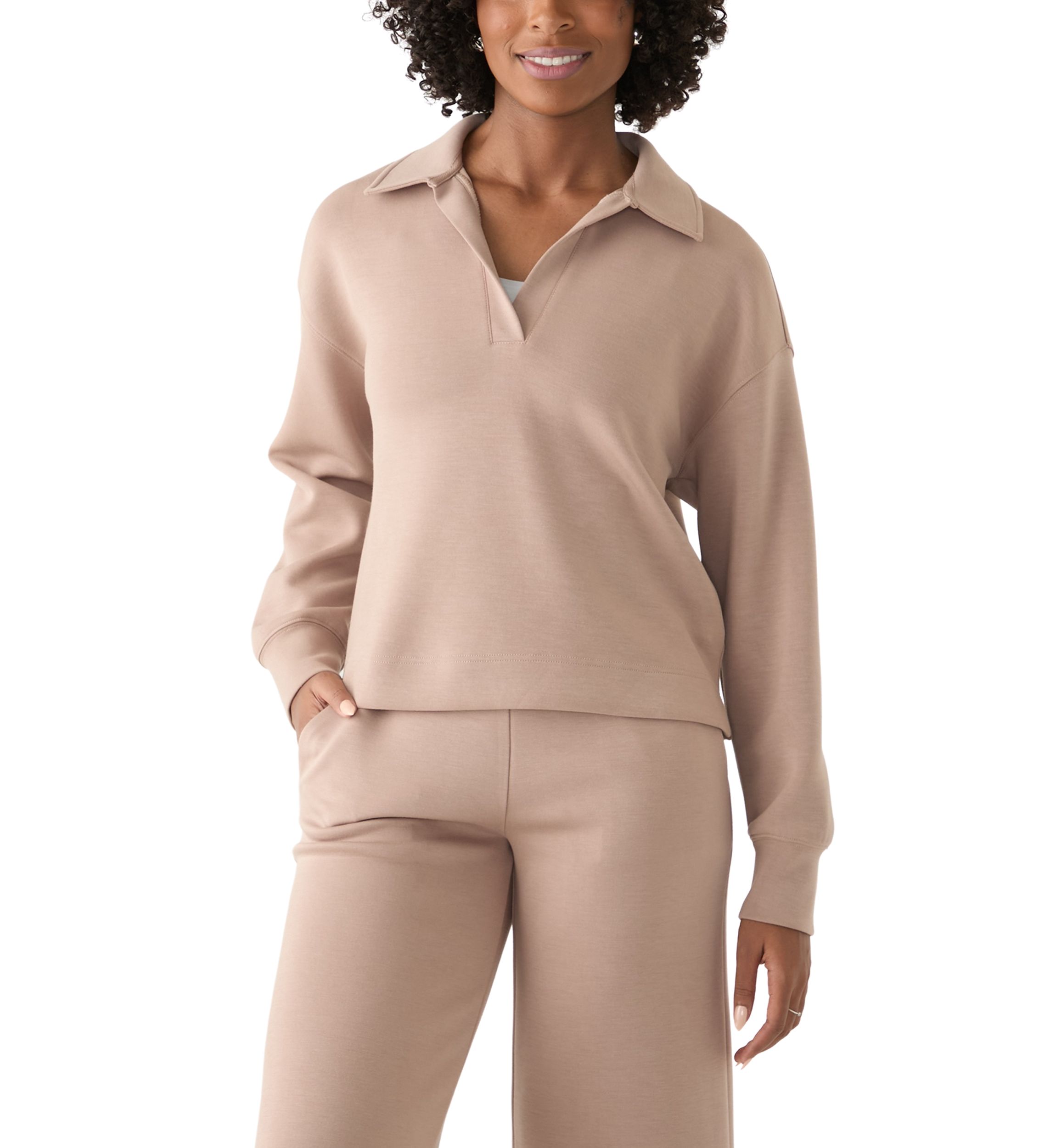 Womens Polo Collar Pullover