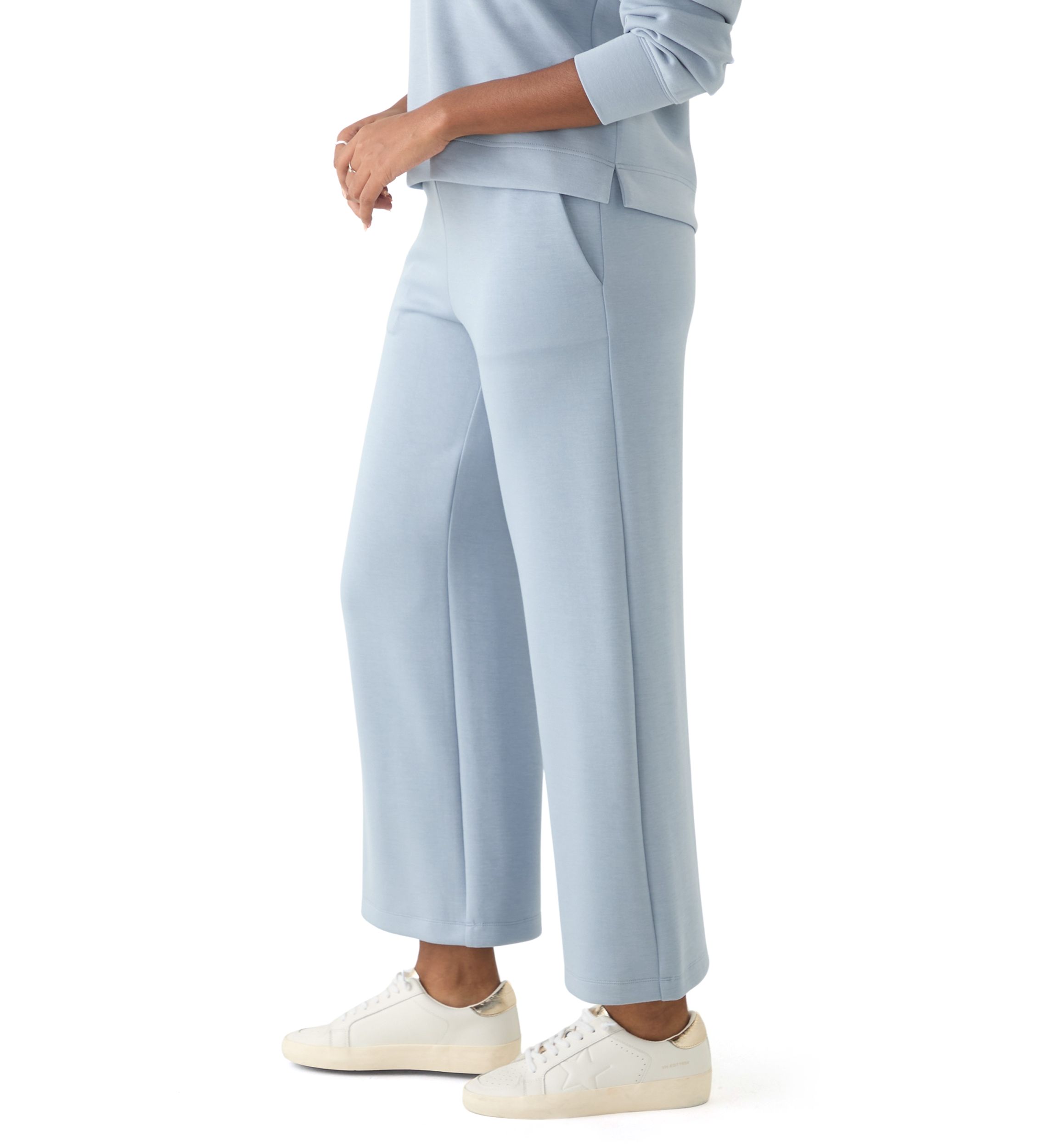 Womens Wide Leg Scuba Joggers