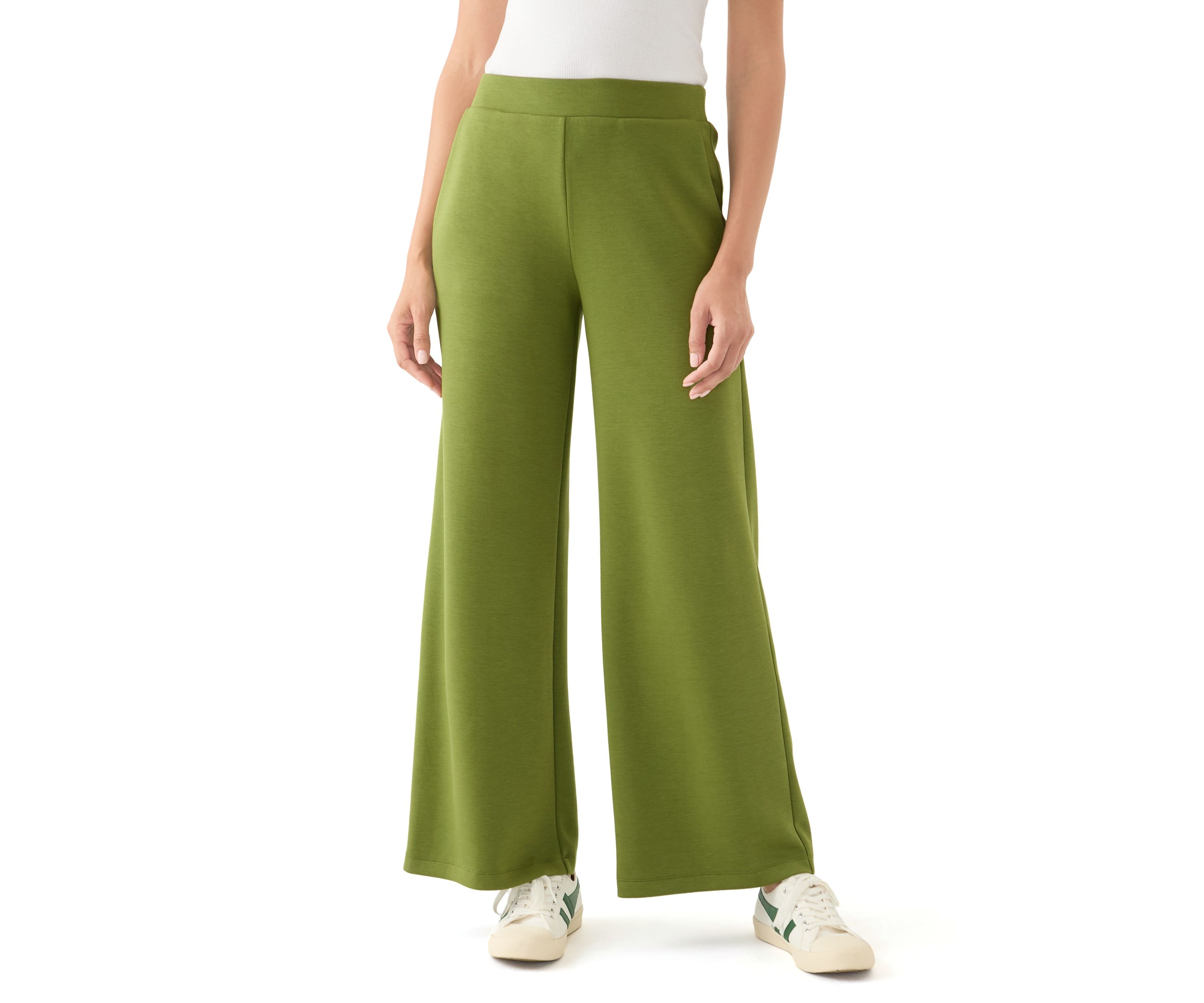 Womens Wide Leg Scuba Pants