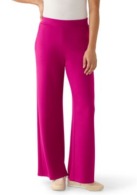 MUSE Republic Clothing Women's Wide Leg Scuba Pants, Red, Small