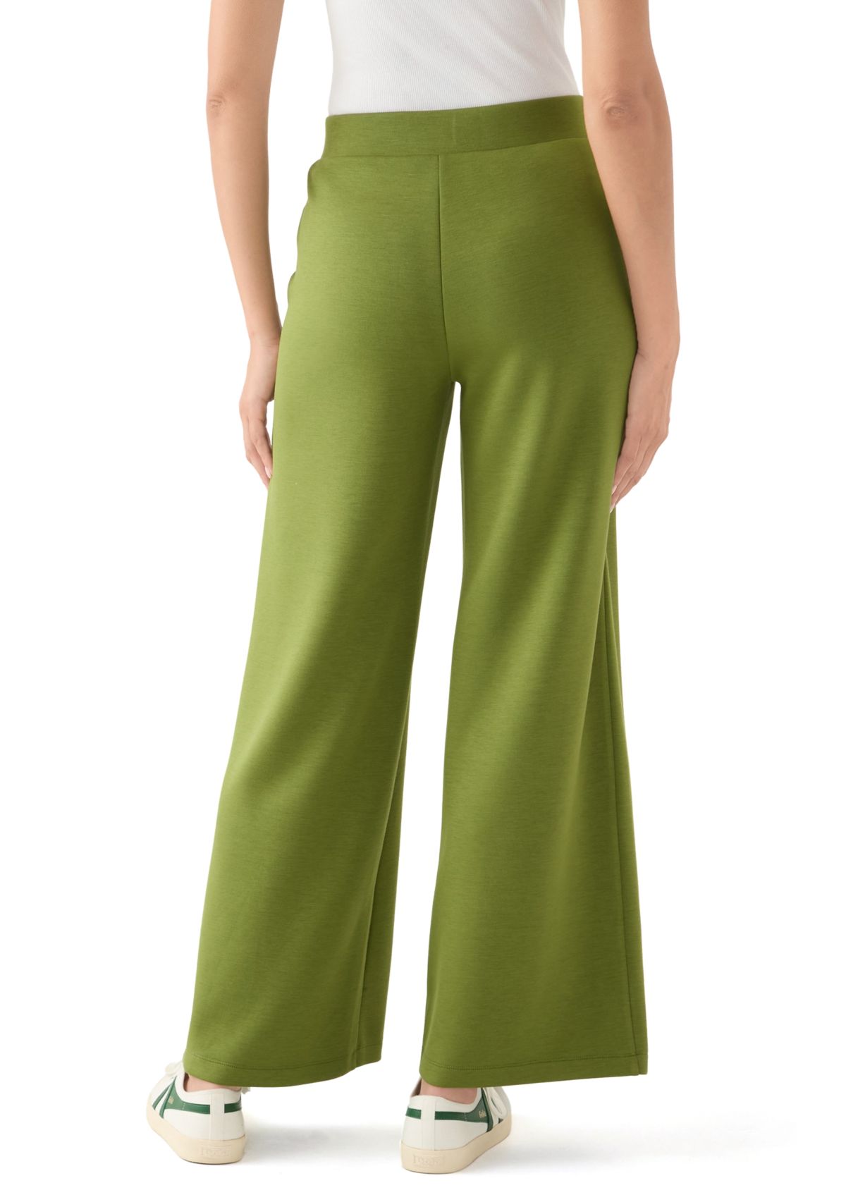 Womens Wide Leg Scuba Pants