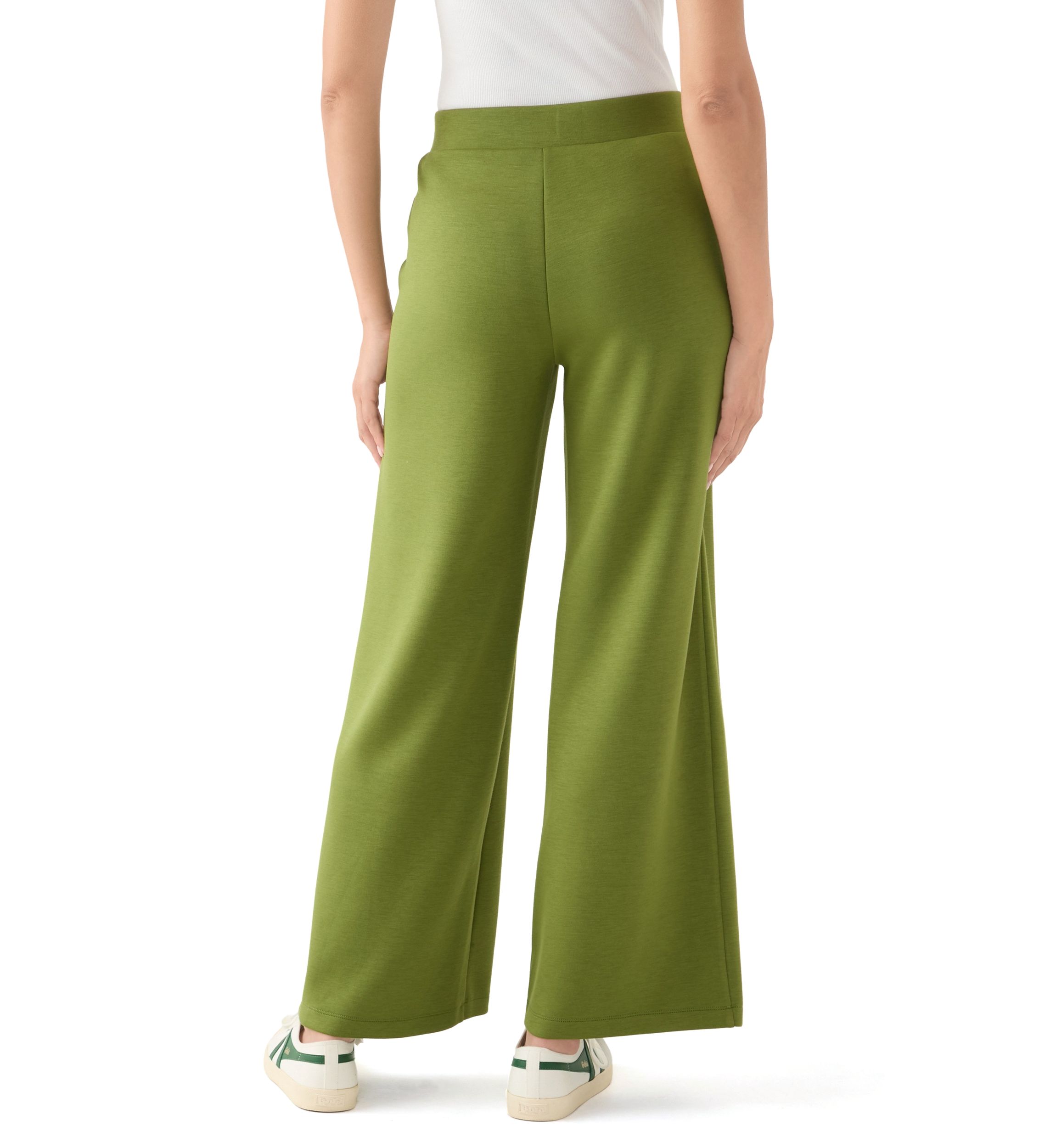 Womens Wide Leg Scuba Pants