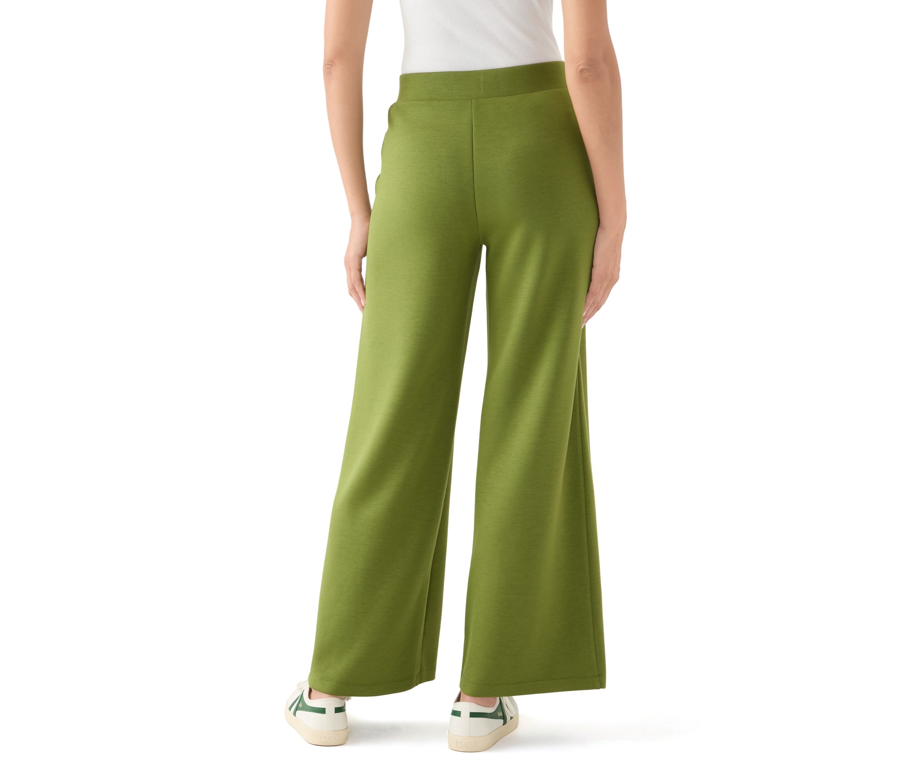 Womens Wide Leg Scuba Pants