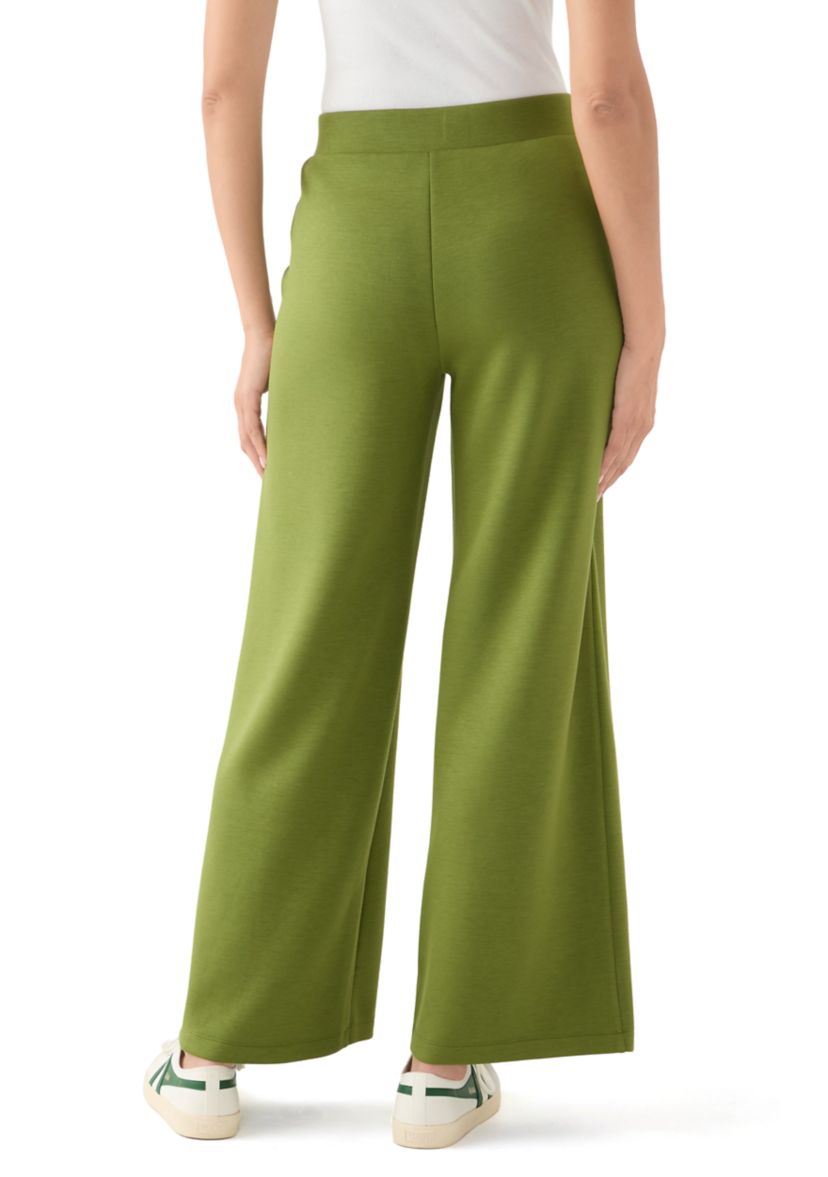 Womens Wide Leg Scuba Pants