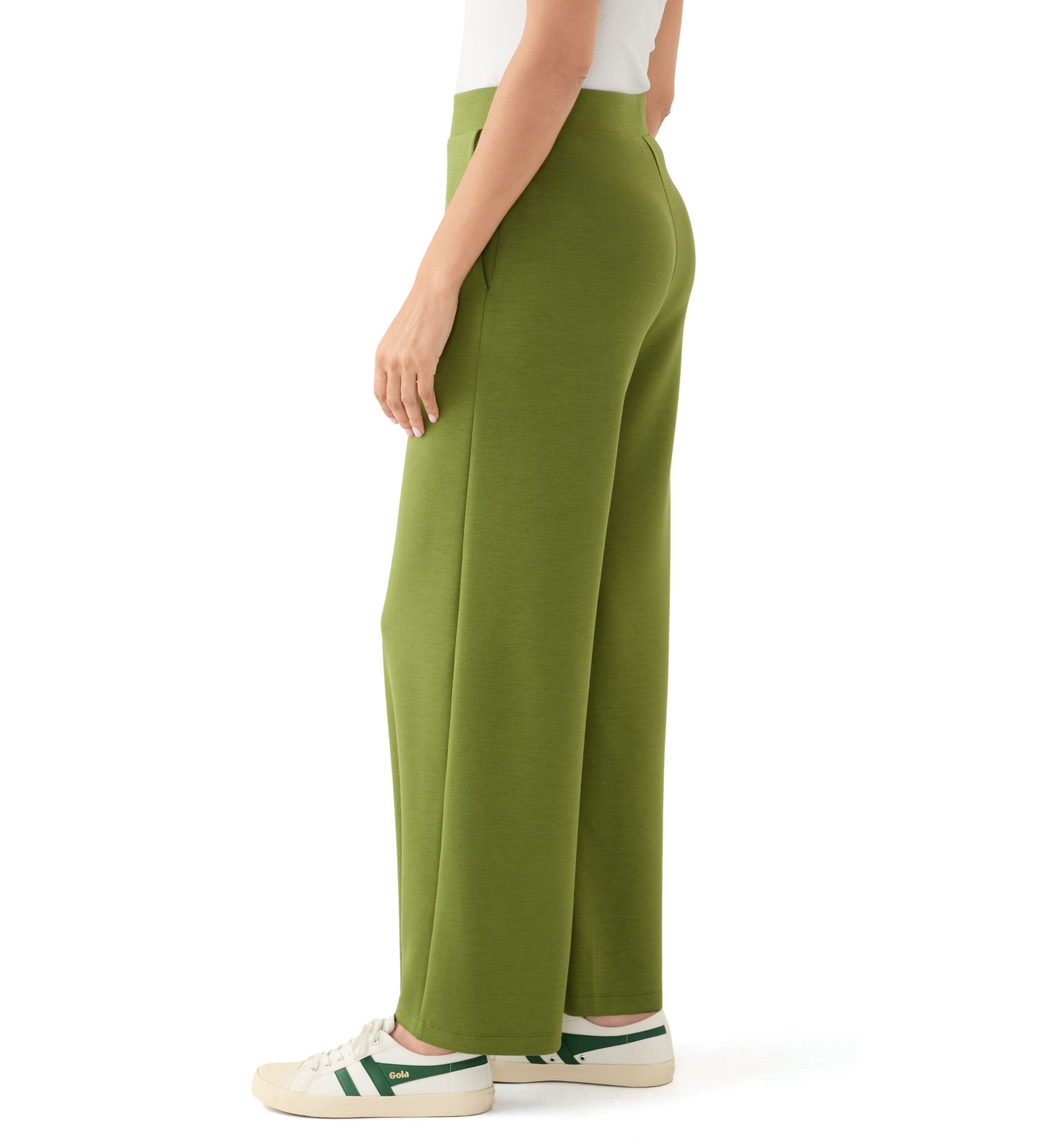 Womens Wide Leg Scuba Pants