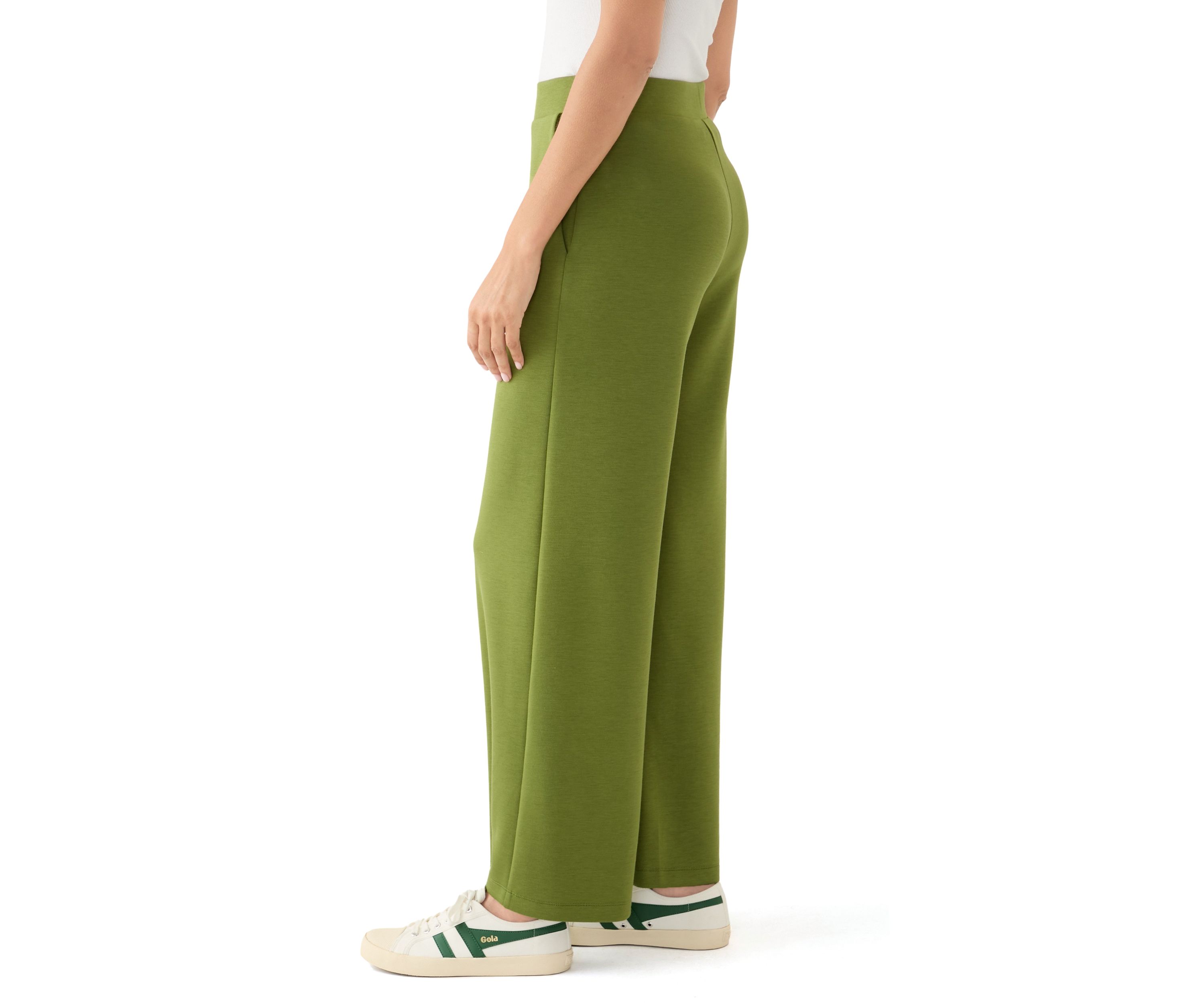 Womens Wide Leg Scuba Pants