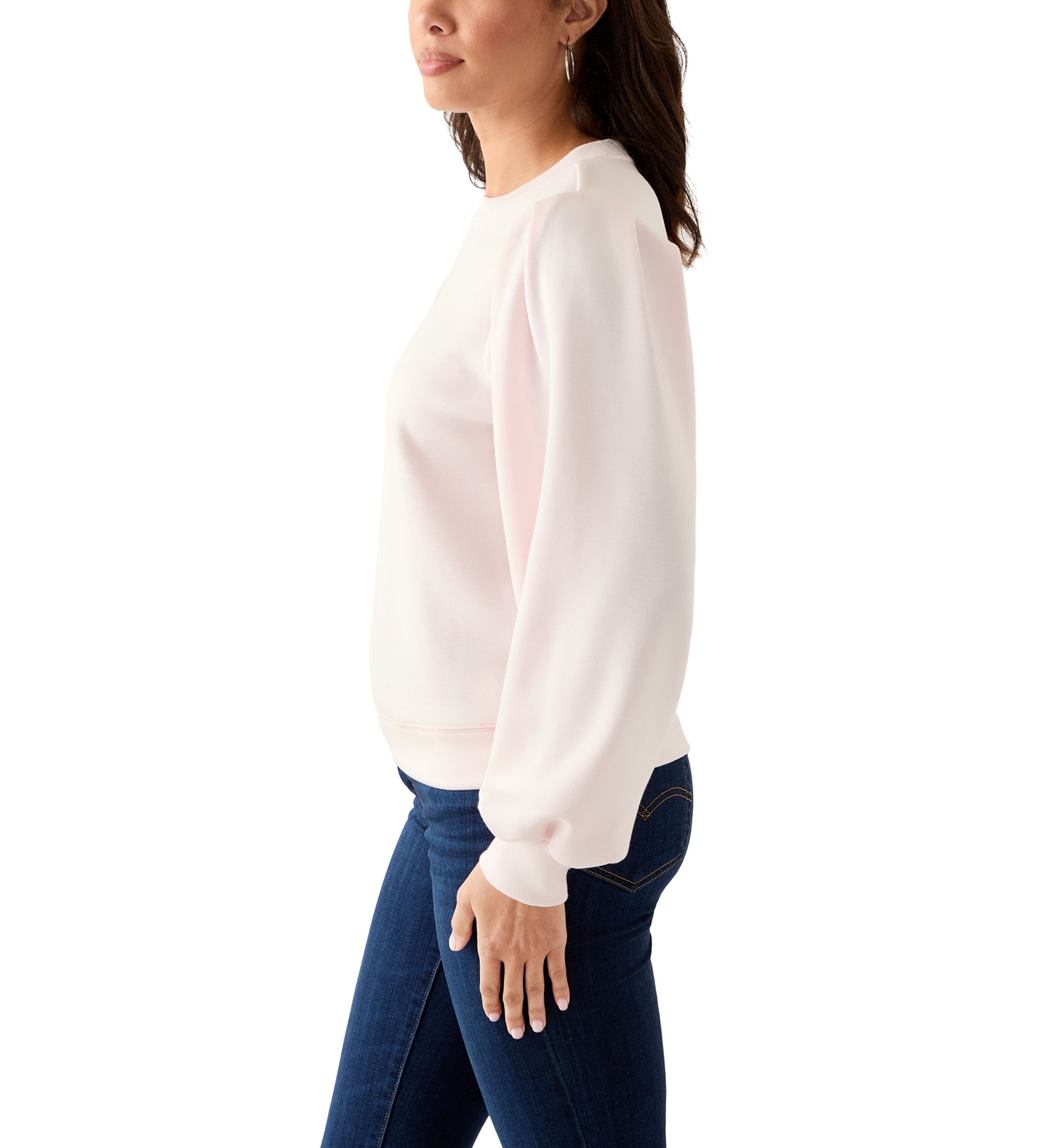 Womens Puff Sleeve Bow Sweatshirt