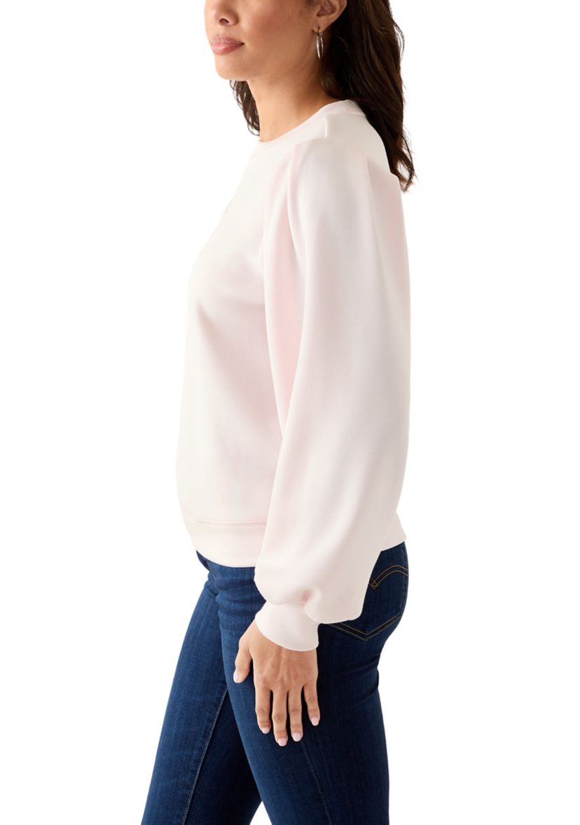 Womens Puff Sleeve Bow Sweatshirt