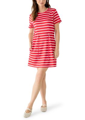 MUSE Republic Clothing Women's Crew Neck Striped Dress, Small