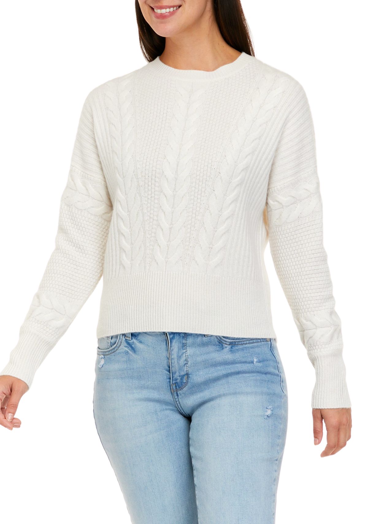 Womens Cashmere Cable Pullover Sweater