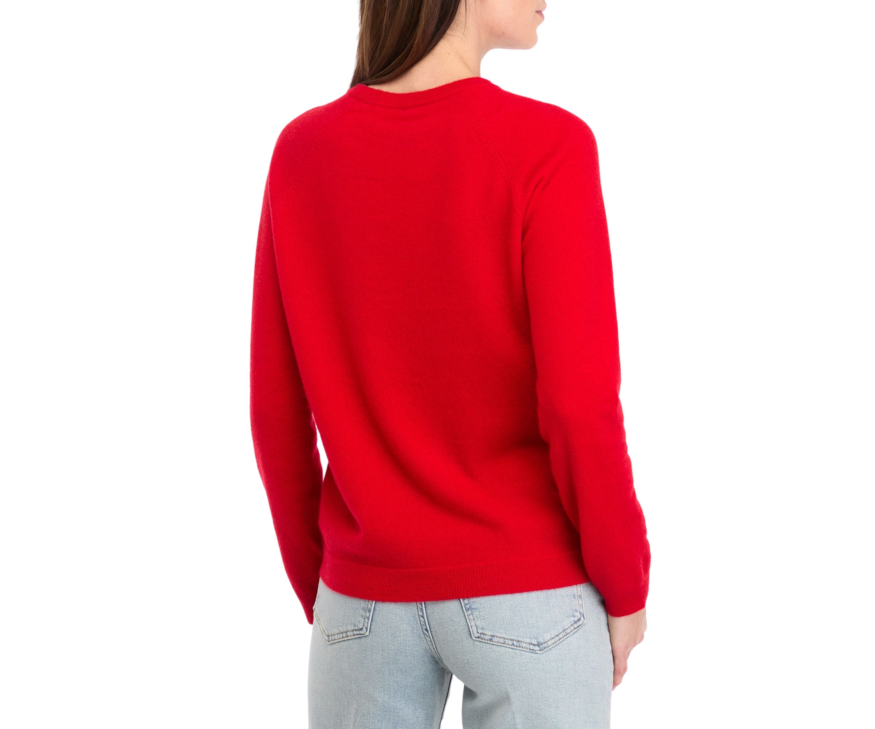 Womens Cashmere Heart Crew Neck Sweater