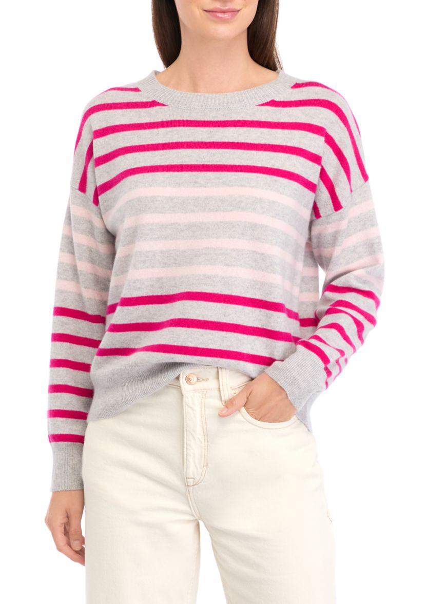Womens Cashmere Striped Sweater 