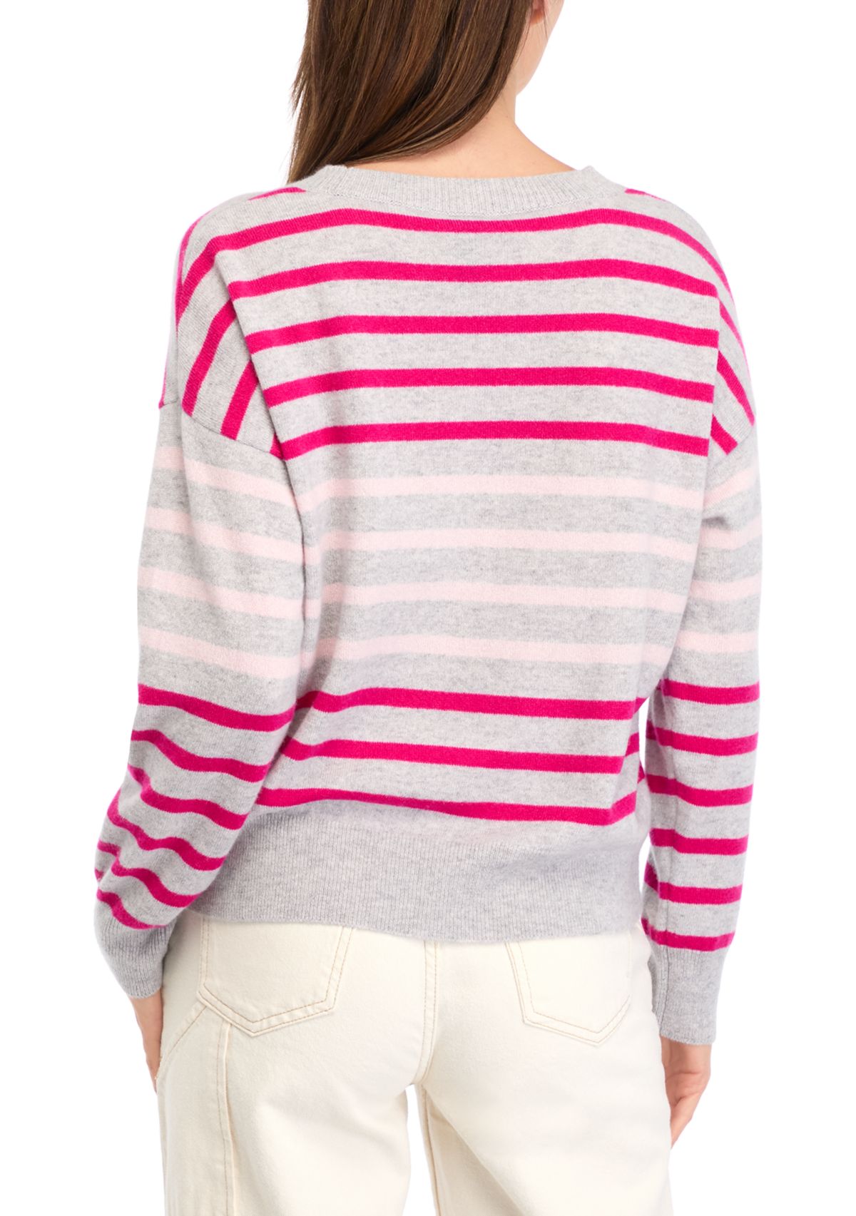 Womens Cashmere Striped Sweater 