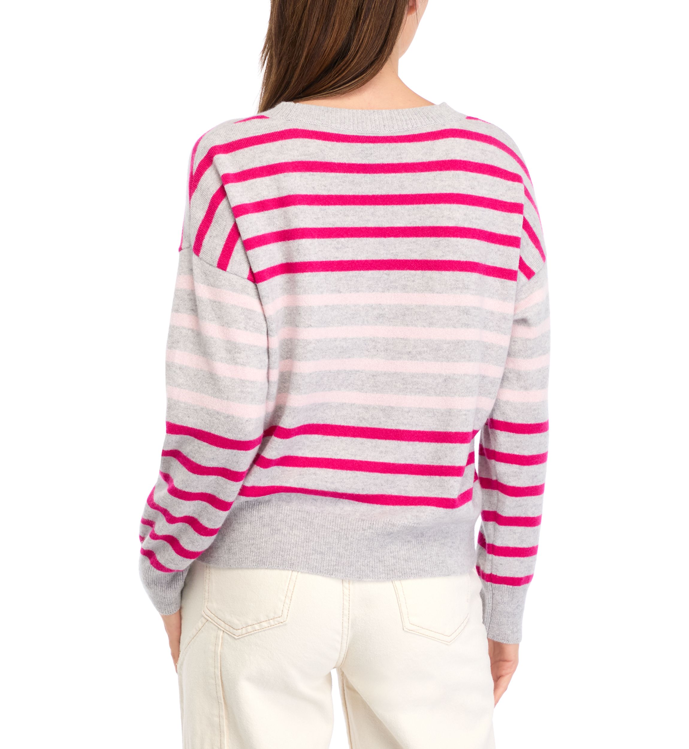Womens Cashmere Striped Sweater 