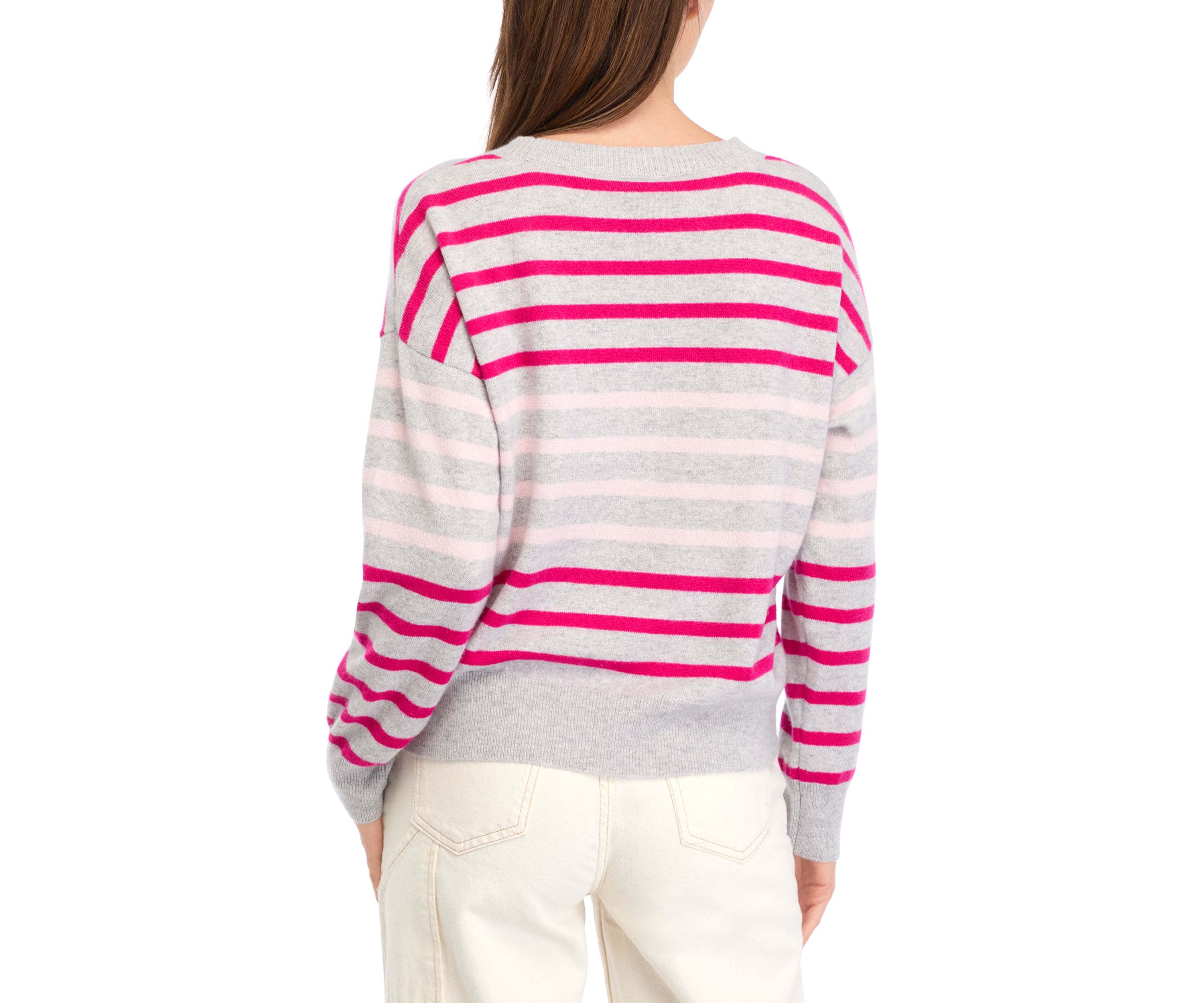 Womens Cashmere Striped Sweater 
