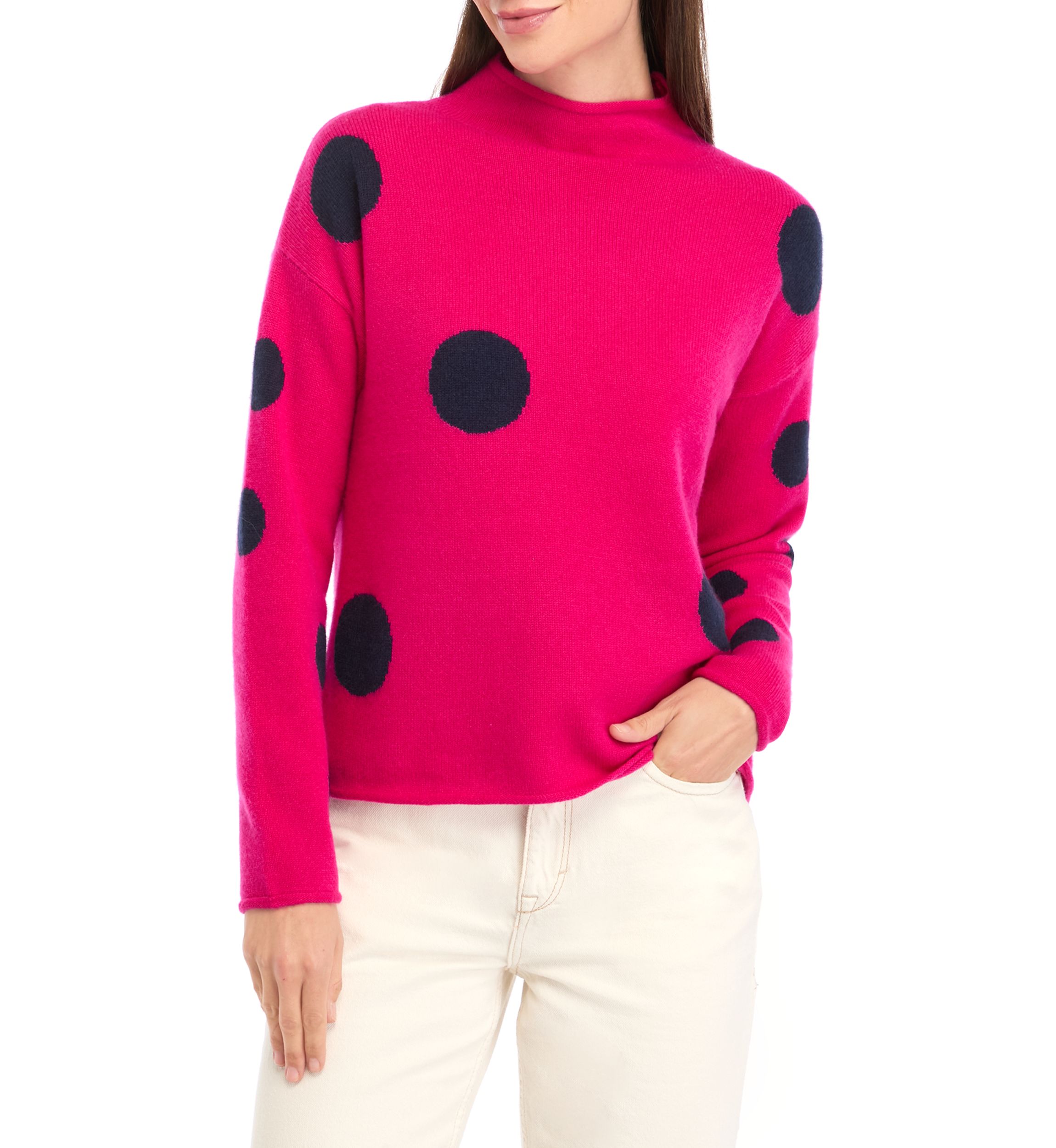 Womens Polka Dot Cashmere Sweater 