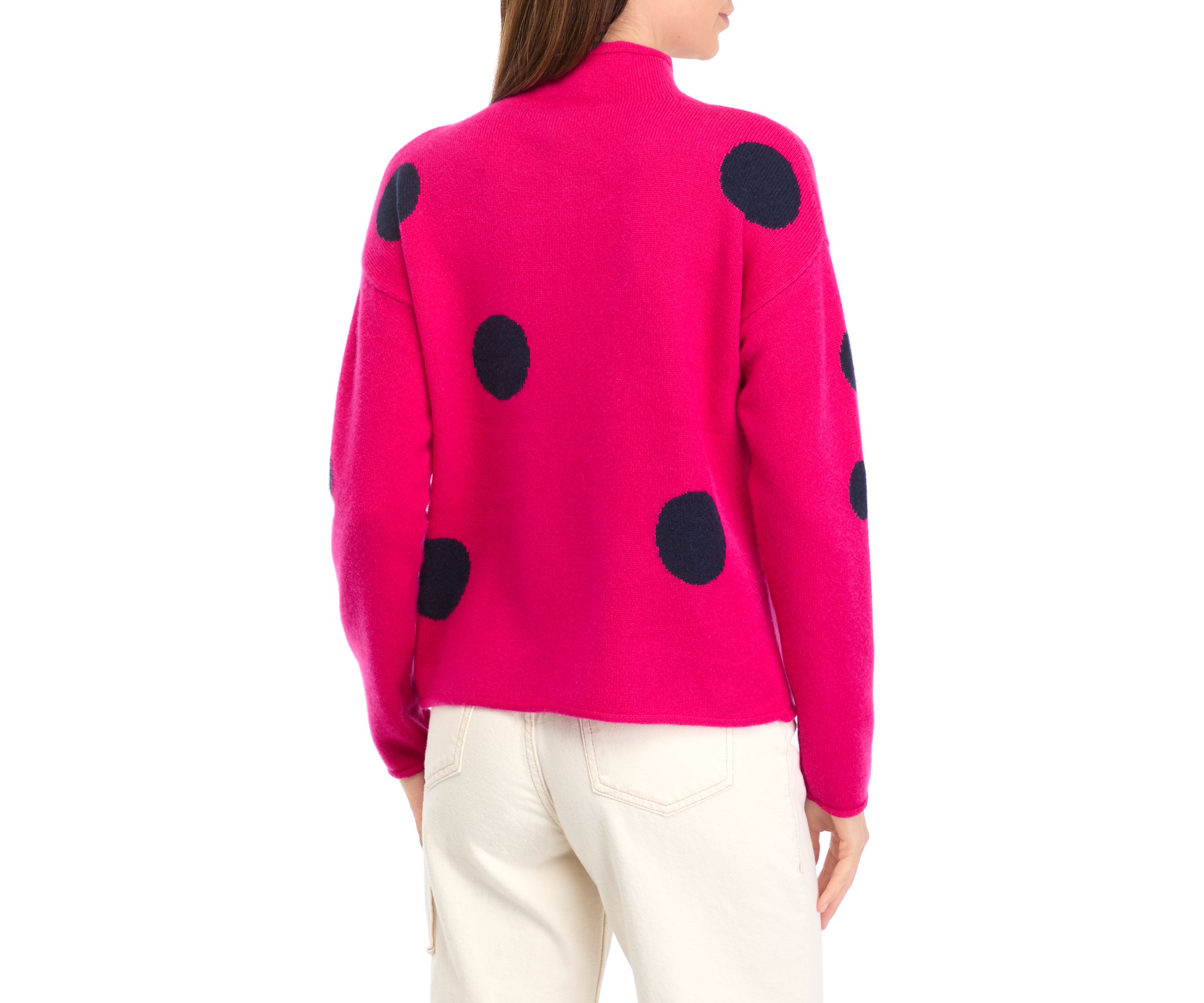 Womens Polka Dot Cashmere Sweater 