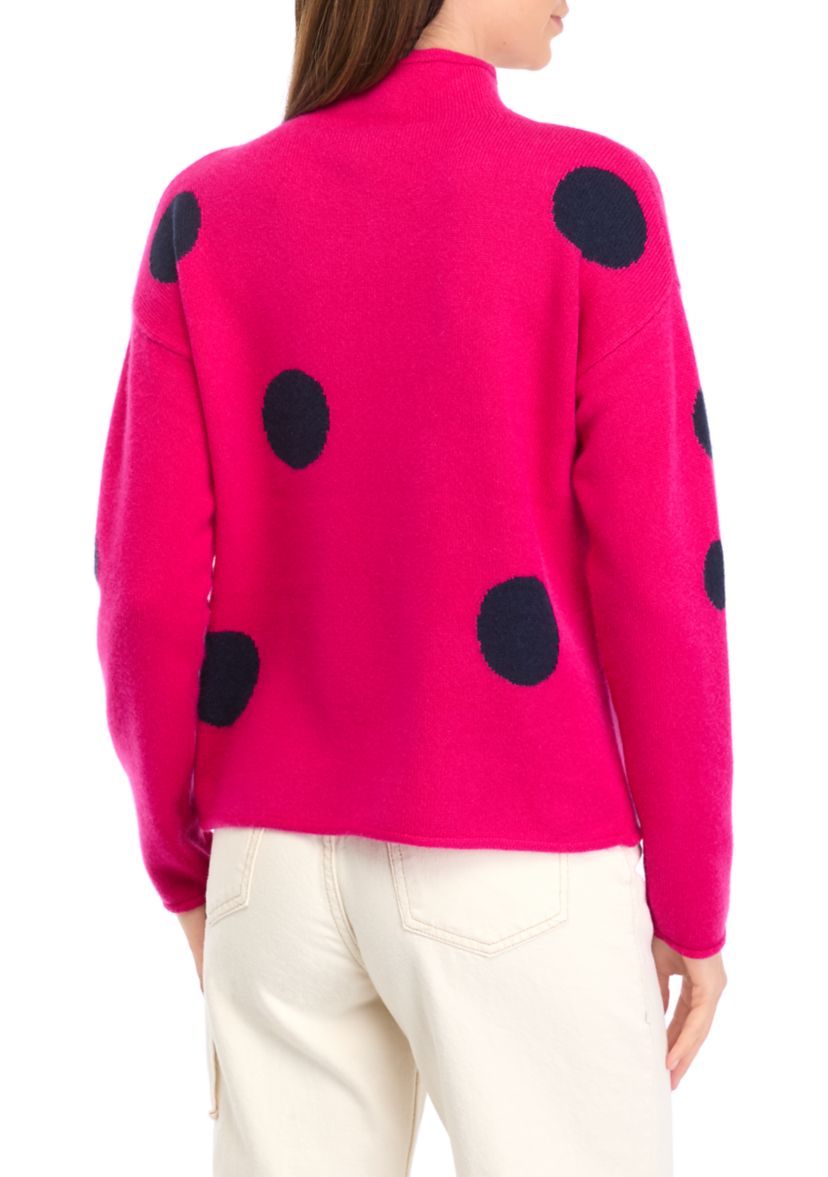 Womens Polka Dot Cashmere Sweater 