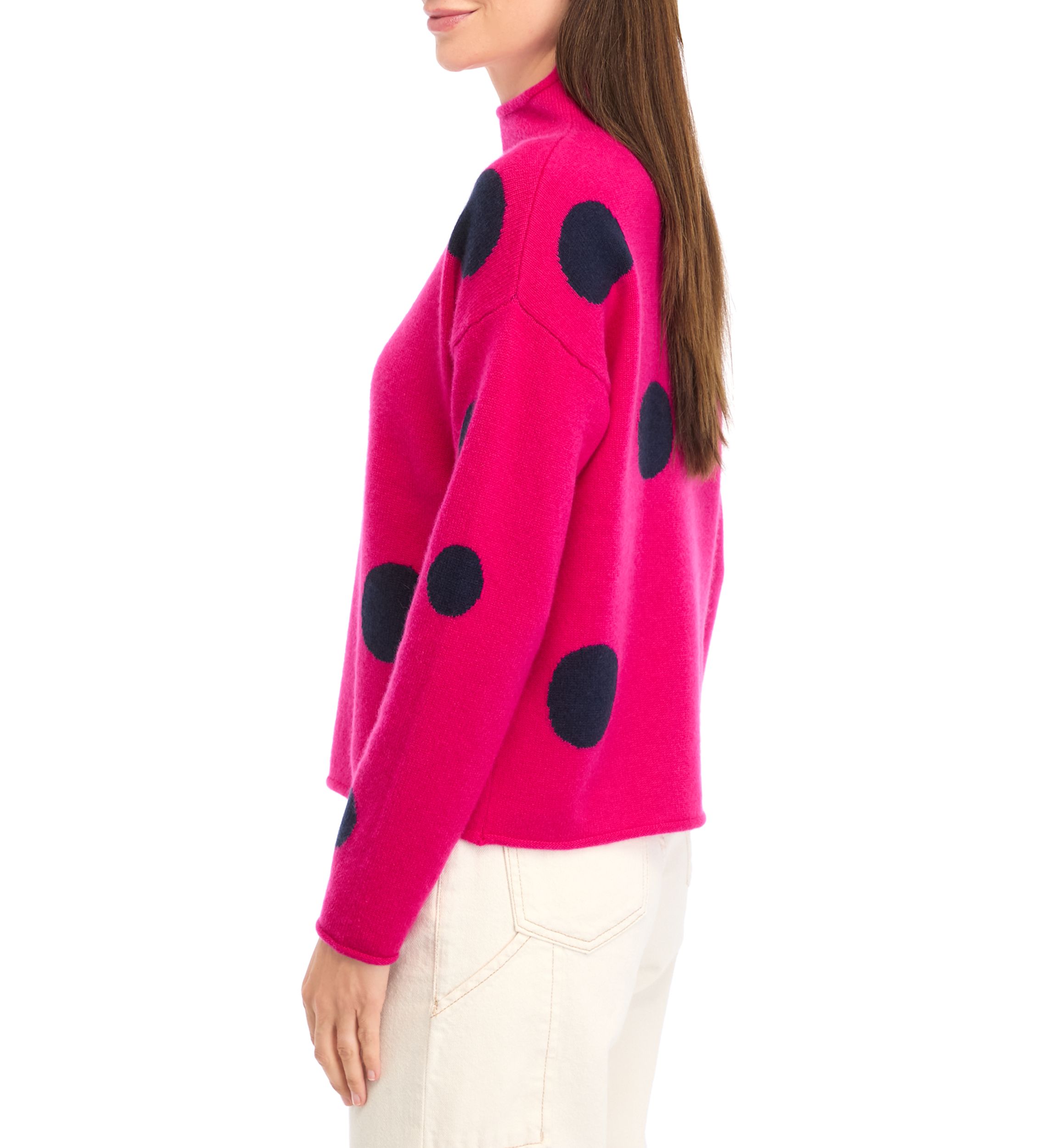 Womens Polka Dot Cashmere Sweater 