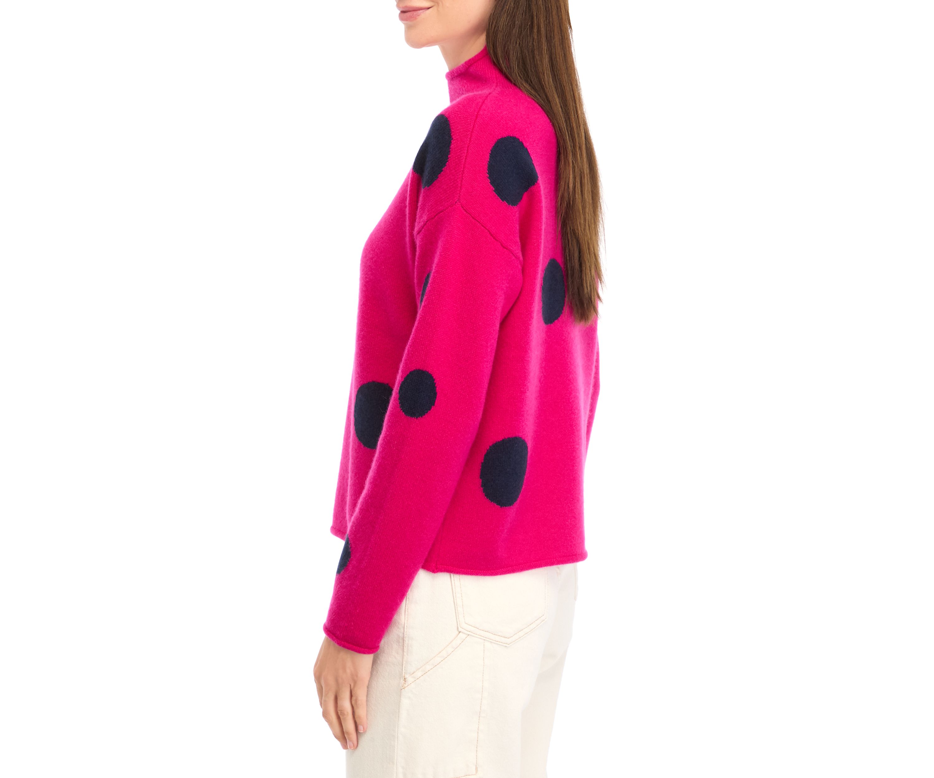 Womens Polka Dot Cashmere Sweater 