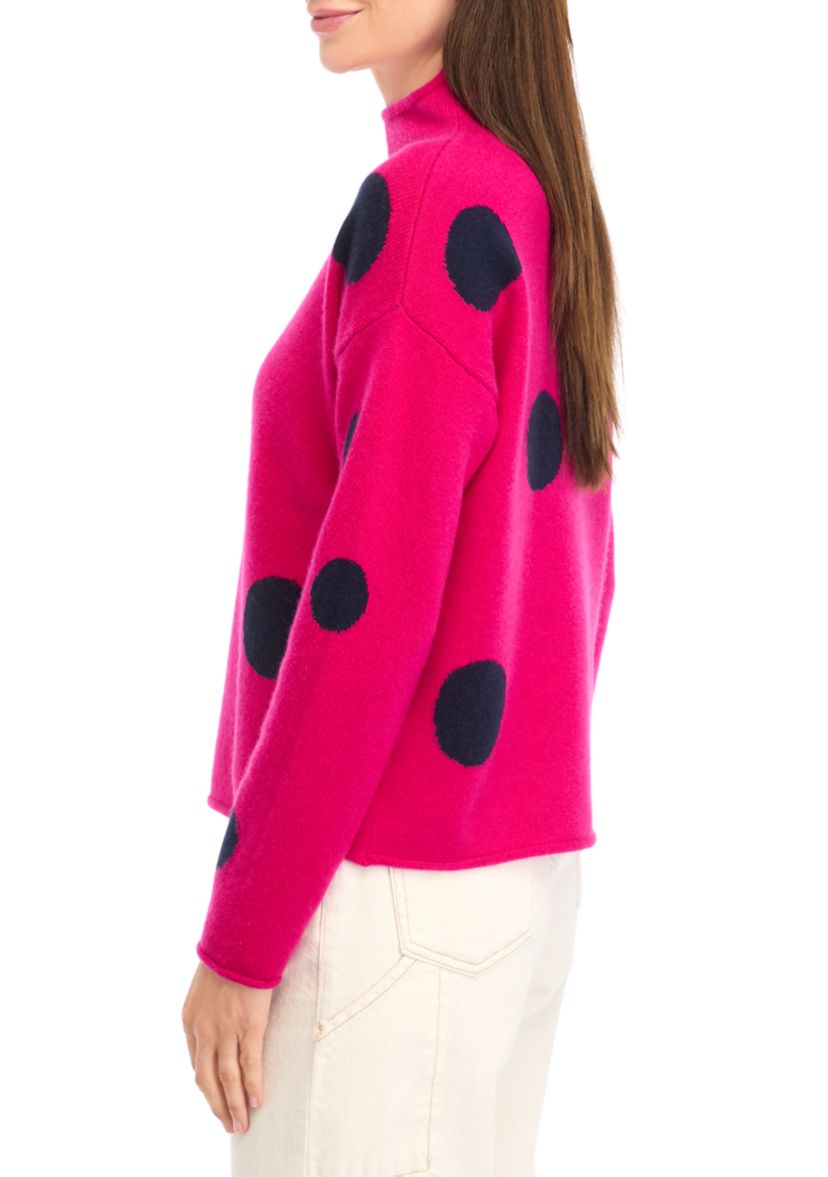 Womens Polka Dot Cashmere Sweater 