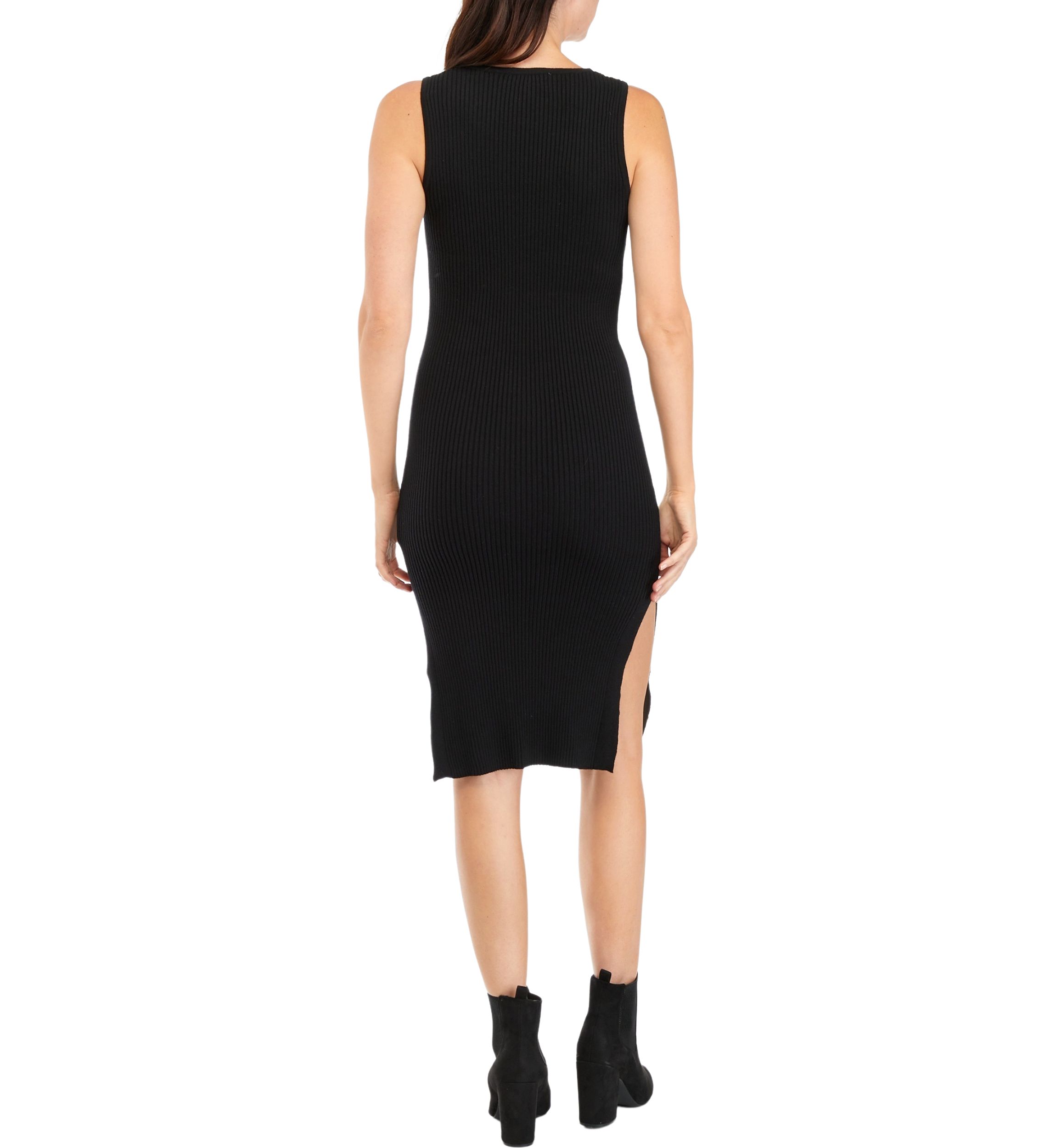 Womens Sleeveless Ribbed Sweater Dress