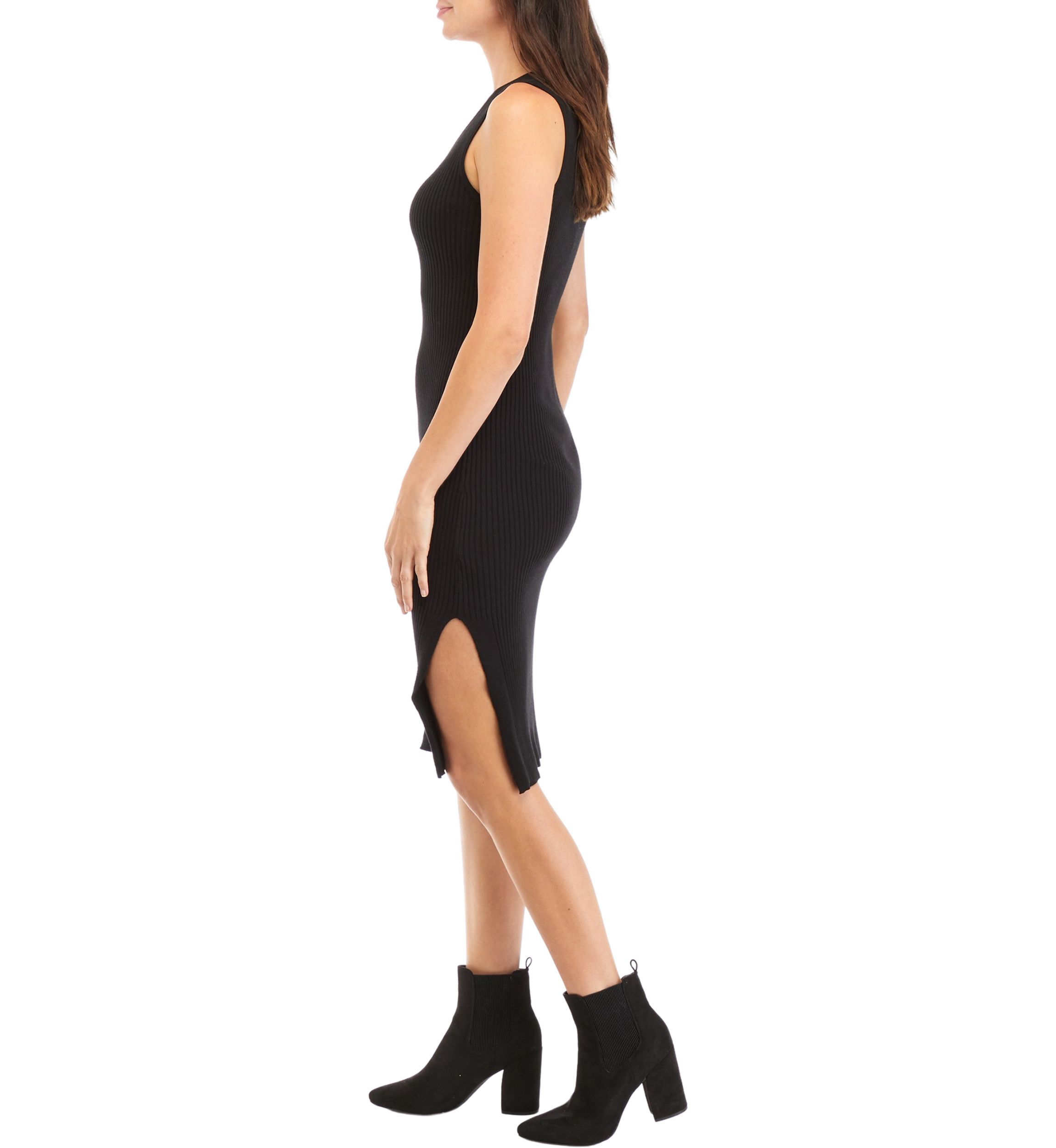 Womens Sleeveless Ribbed Sweater Dress