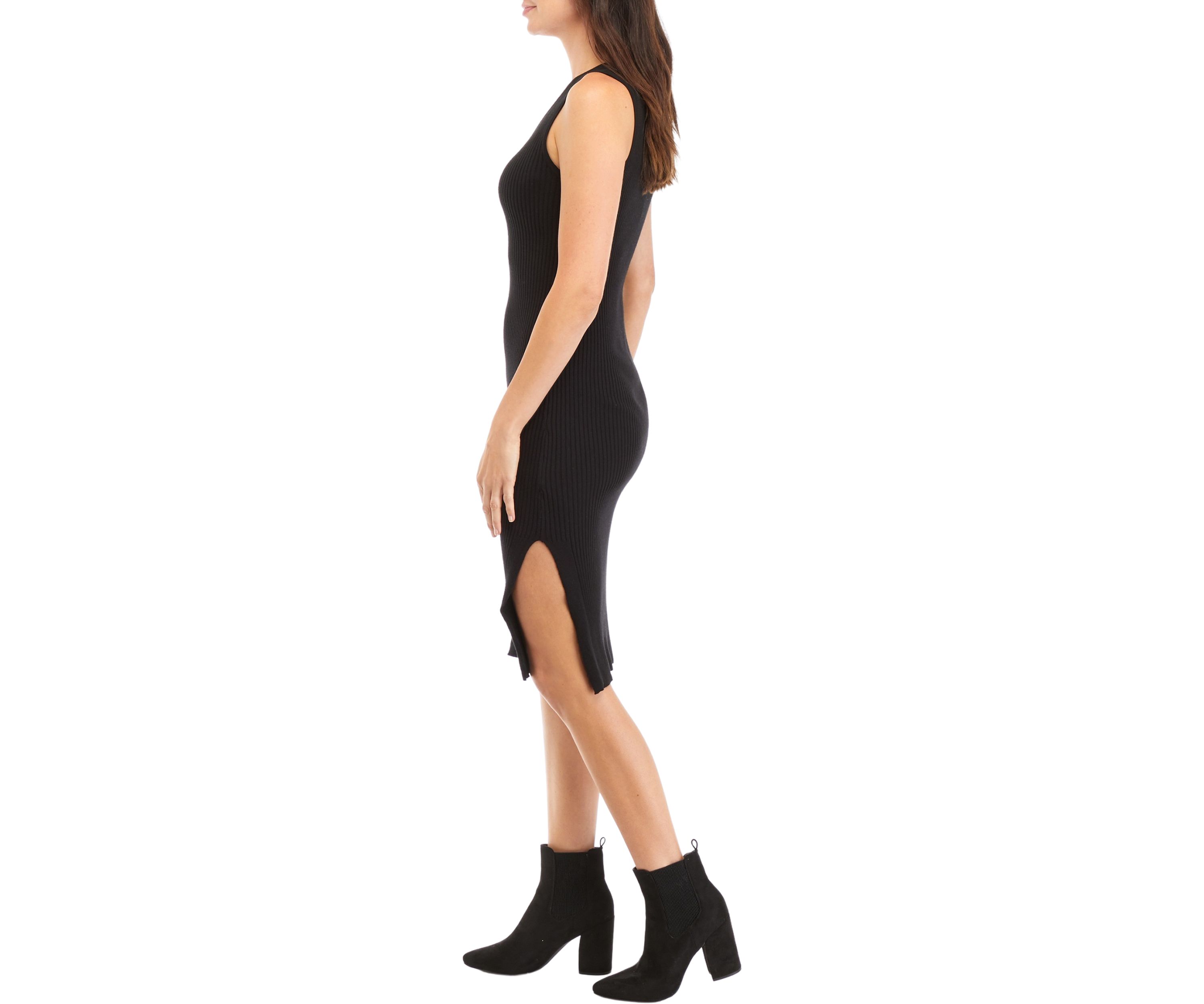 Womens Sleeveless Ribbed Sweater Dress