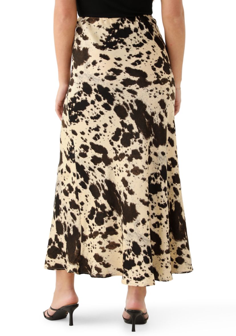 Womens Print Bias Midi Skirt