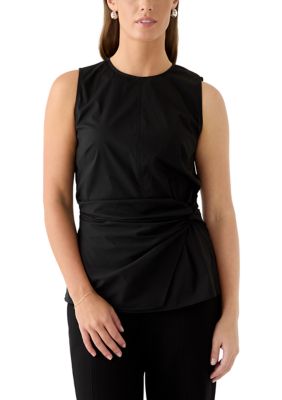 Jason Wu Women's Sleeveless Twist Front Top, Black, Small