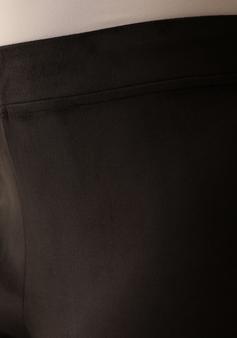 Womens Pull On Faux Suede Slim Ankle Pants