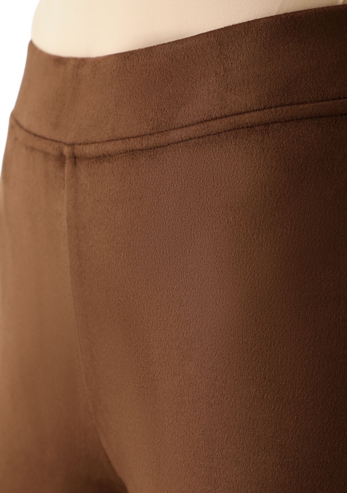 Womens Pull On Faux Suede Slim Ankle Pants