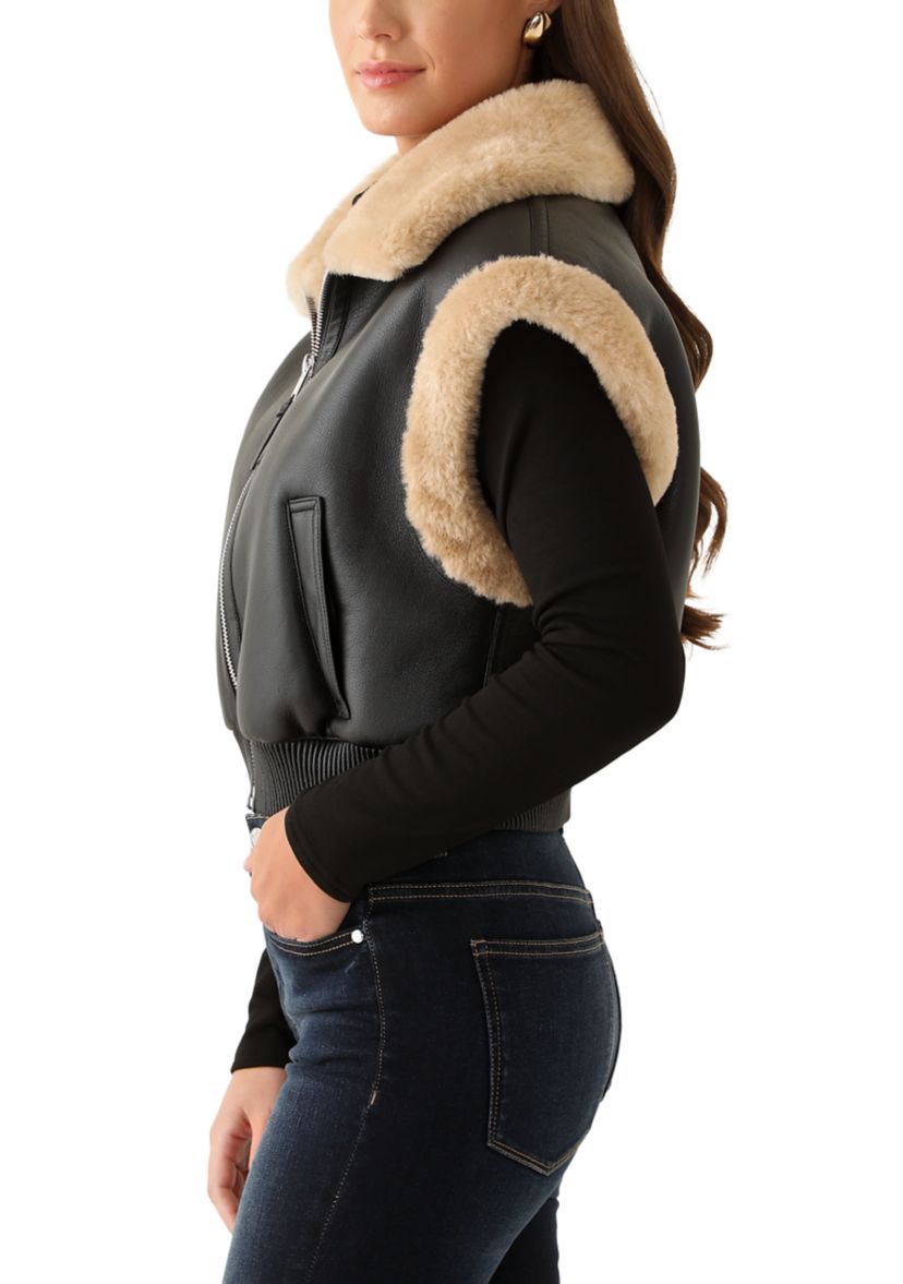 Womens Double Sided Zip Up Bomber Vest