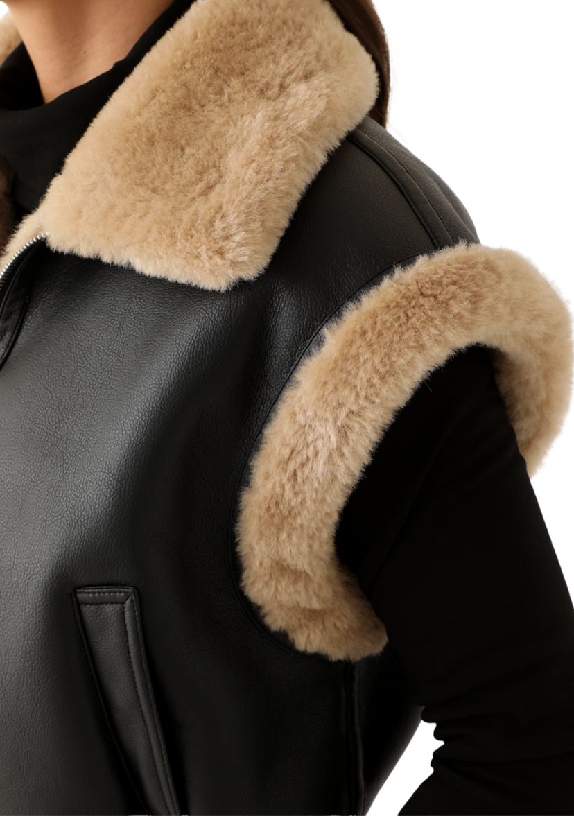 Womens Double Sided Zip Up Bomber Vest